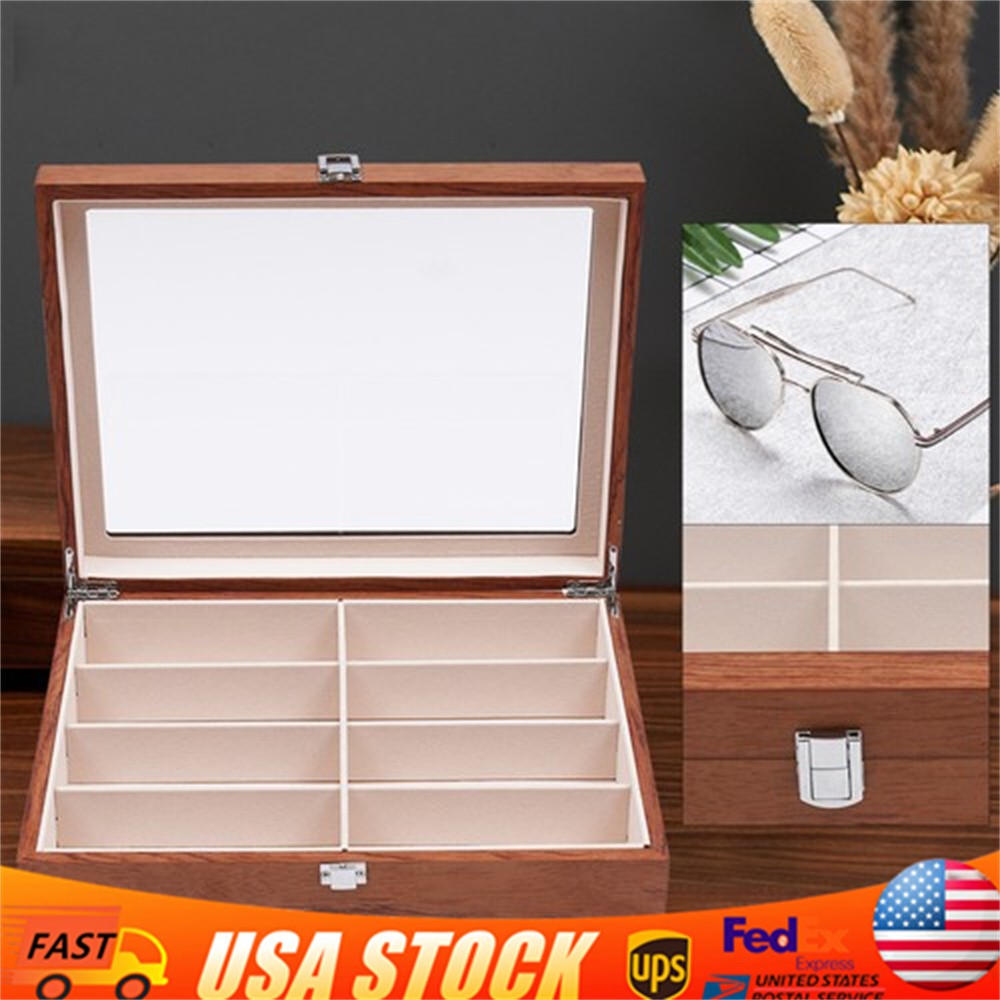 Multi Sunglasses Organizer for Women Men Eyeglasses Eyewear Display Case 8-Slots