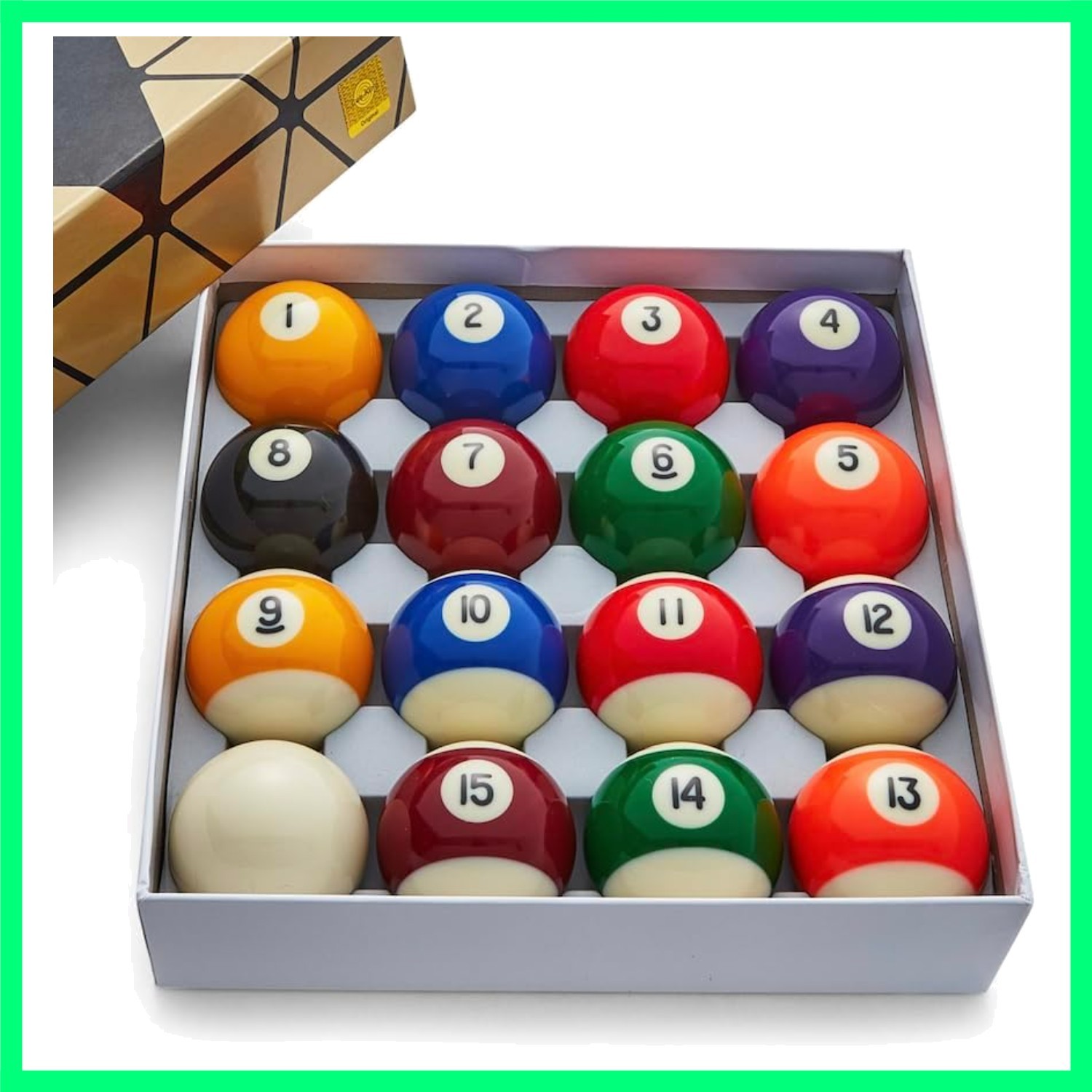 Pool Balls Black Edition, Bolas De Billars, Grade AA+ 2-1/4" Regulation Size Set