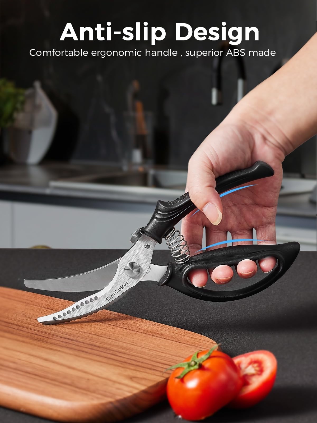 Heavy Duty Poultry Shears, Kitchen Scissors for Meat Chicken Bone Fish, Spring