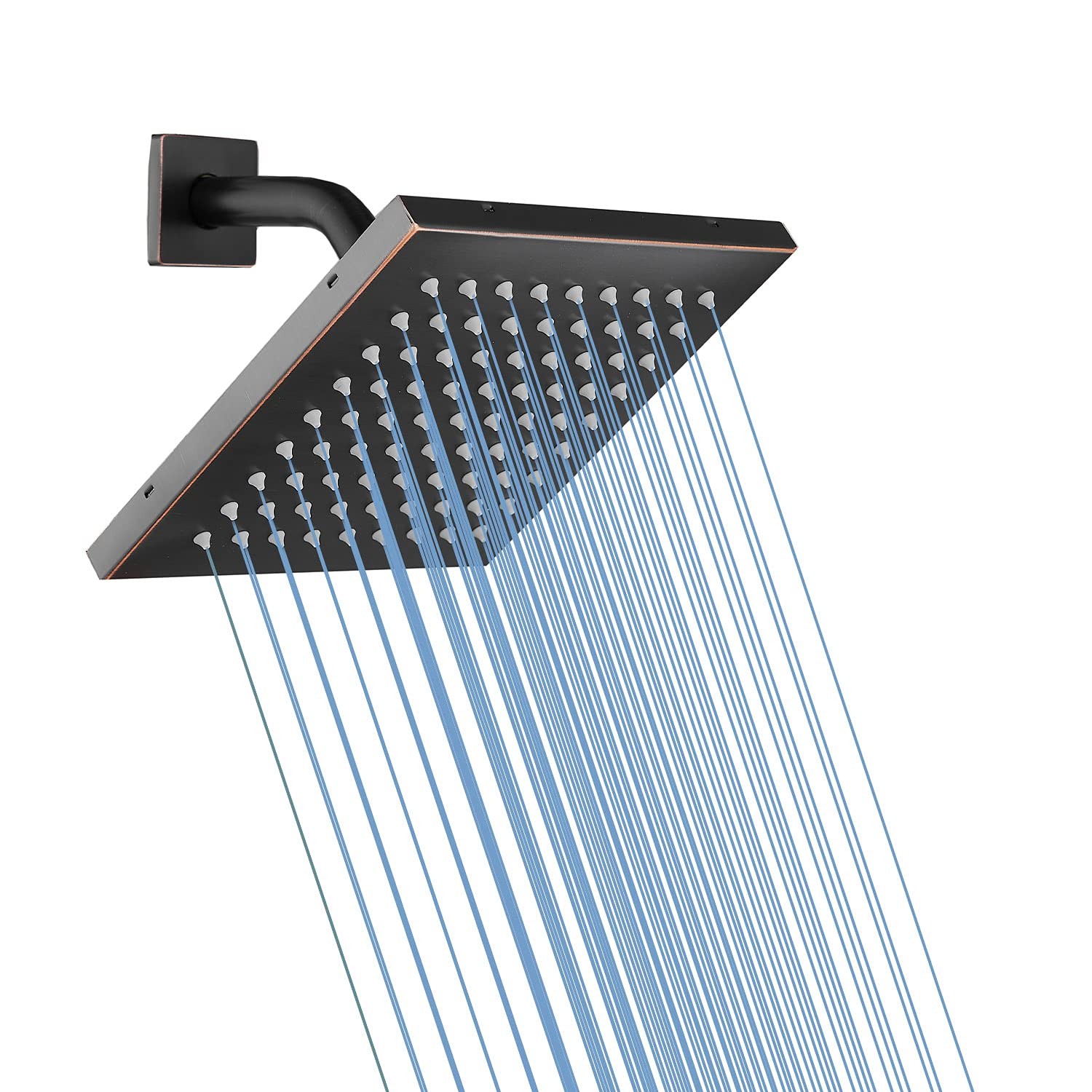 Oil Rubbed Bronze Shower Head Blucky 8 inch High Pressure Square Rain Shower ...