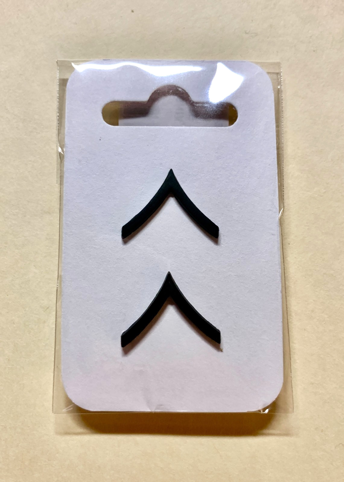 United States US Army Private E-2 Rank Insignia Subdued Black Chevron pin pair