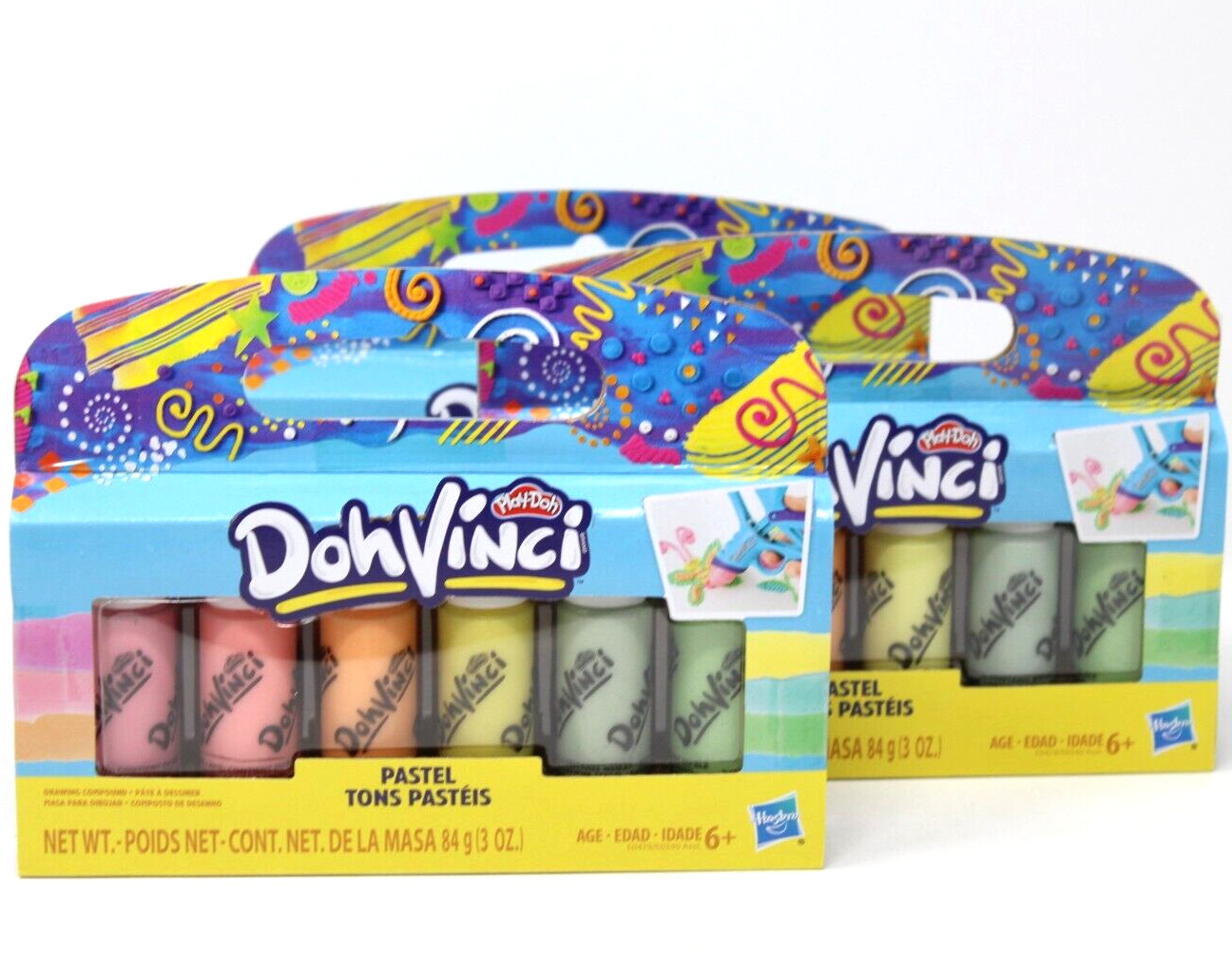 lot of 3 Play-Doh DohVinci Pastel Drawing Compound 6-Packs