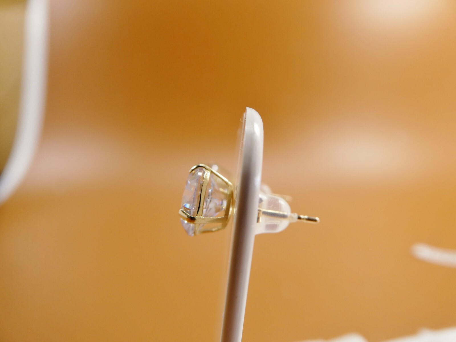10K REAL SOLID YELLOW GOLD STUD PUSH POST PRONG SETTING BASKET EARRING