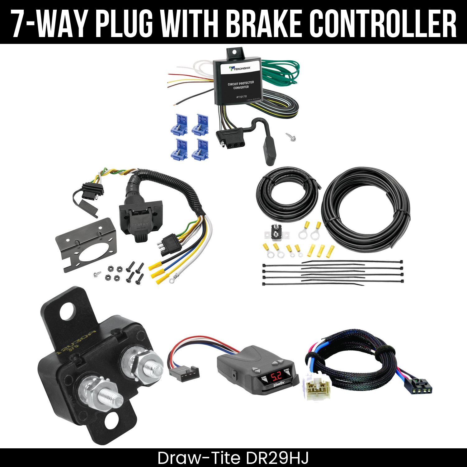 DrawTite 7-Way Wiring + Brake Control For 03-07 Lexus LX470 Toyota Land Cruiser