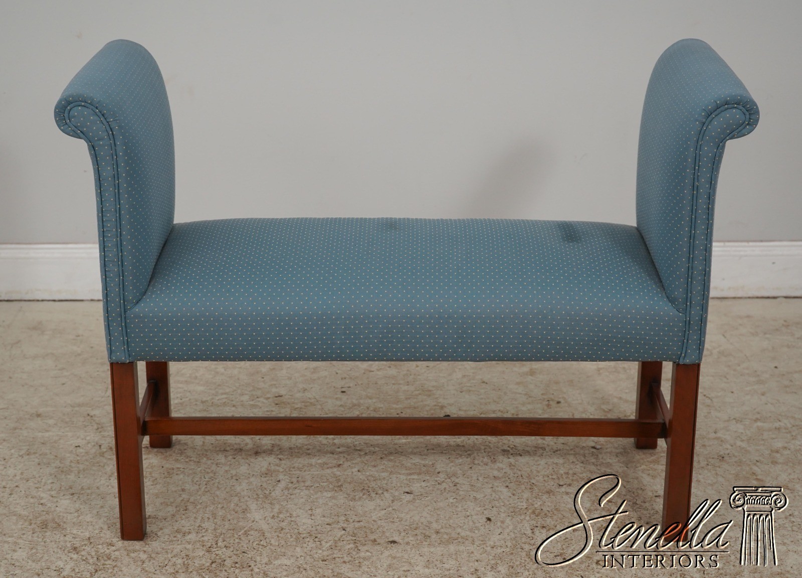 60736: Chippendale Style Solid Cherry Window Bench