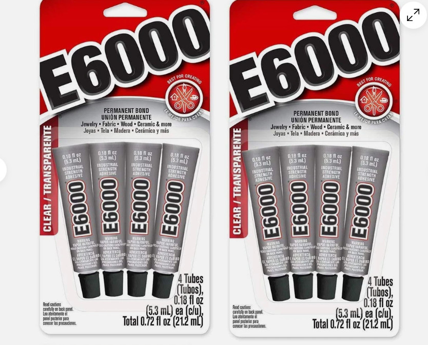 E6000 Craft Adhesive Durable Clear Bonding for Wood Fabric & More Mini 2 Pack