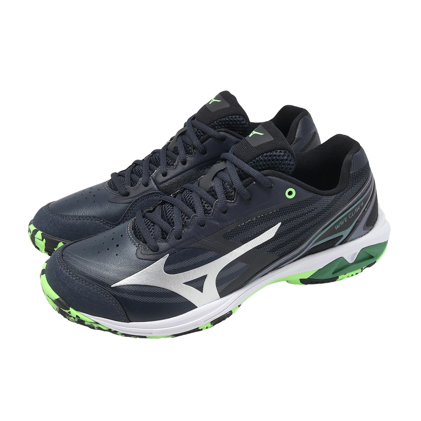 Mizuno Wave Claw 4 Super Wide Black Green Men Badminton Shoes 71GA2644-03