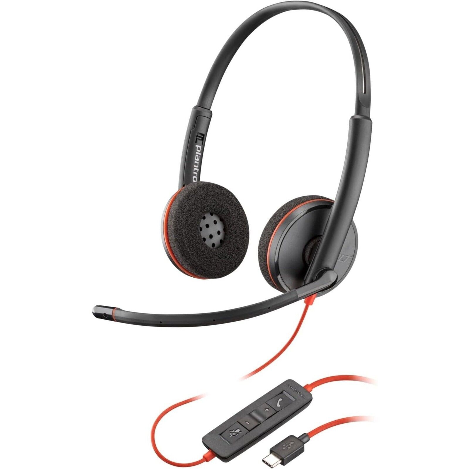 Poly 8X228A6 Blackwire 3220 Stereo USB-C Headset + USB-C/A Adapter Bulk New
