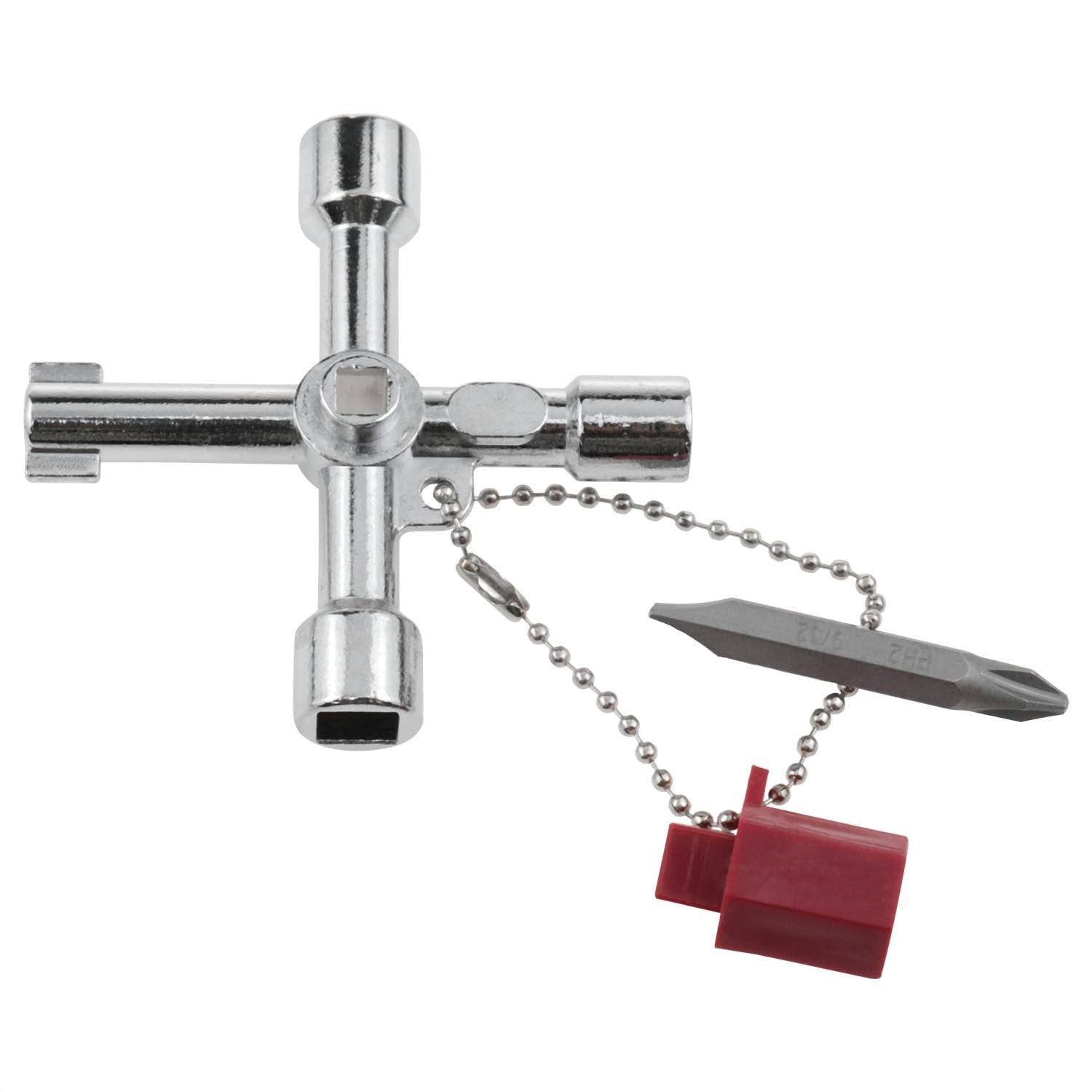 4Way Cross Key Zinc Alloy Multifunction Triangle Wrench Plumber 1 PCS