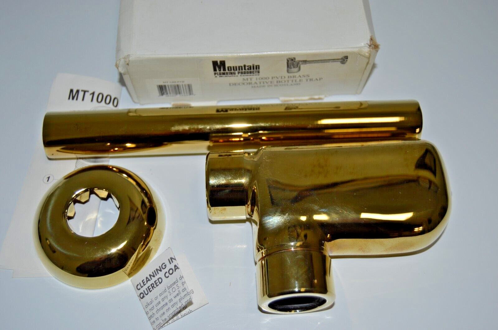 Mountain Plumbing MT1000 PVD BRASS Decorative Bottle Lavatory Trap 1-1/4" NEW