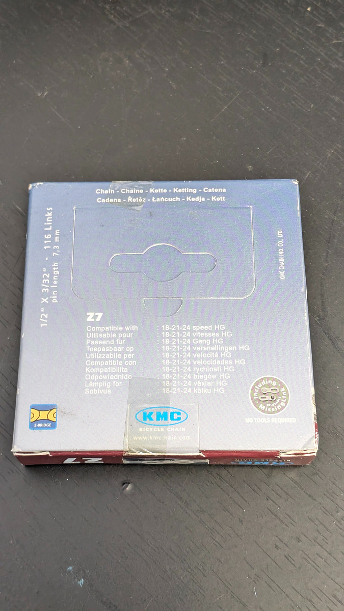 KMC Z7 Bicycle Chain 116 Links 18, 21, 24 speed