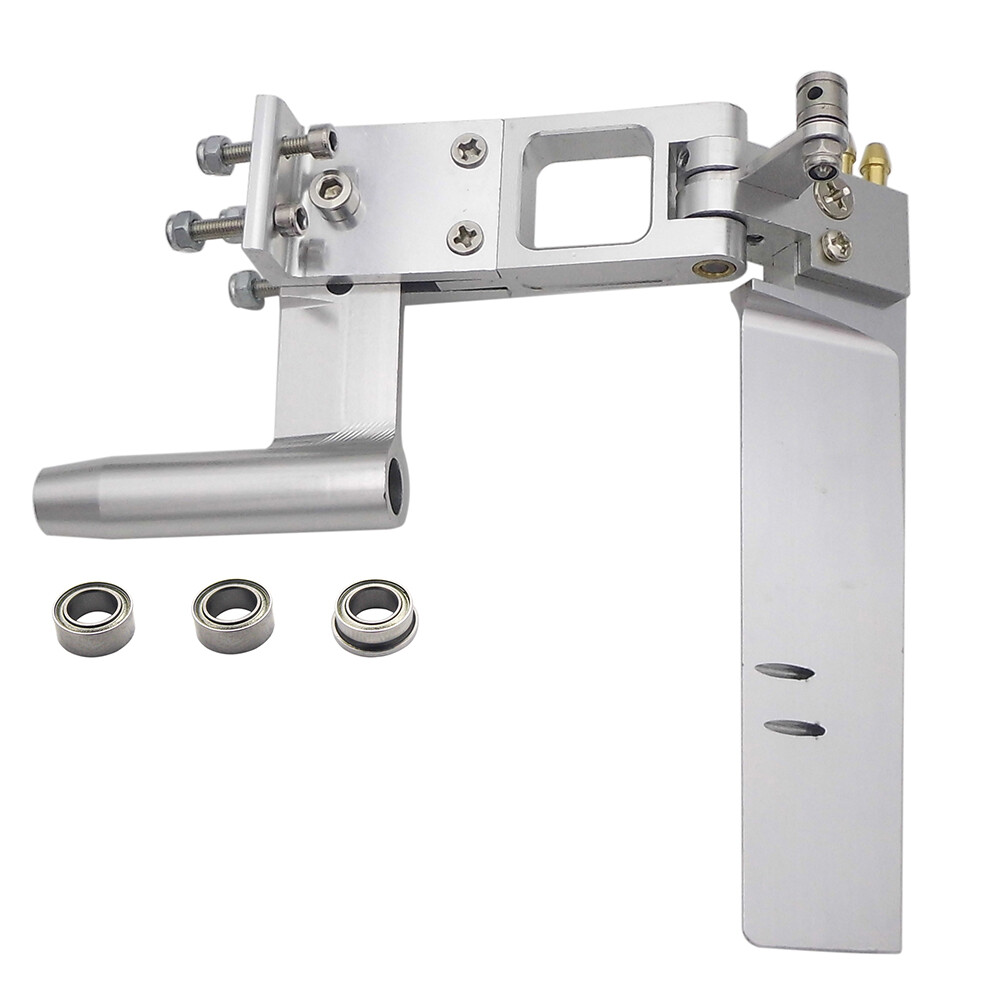 RC Boat 4.76mm 3/16" Shaft Strut Dual Water Pickup 110mm Rudder W/ Ball Bearing