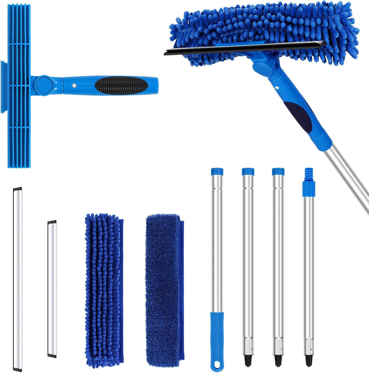 67" Squeegee Window Cleaner, 2 in 1 Professional Window Cleaning Tool Kit