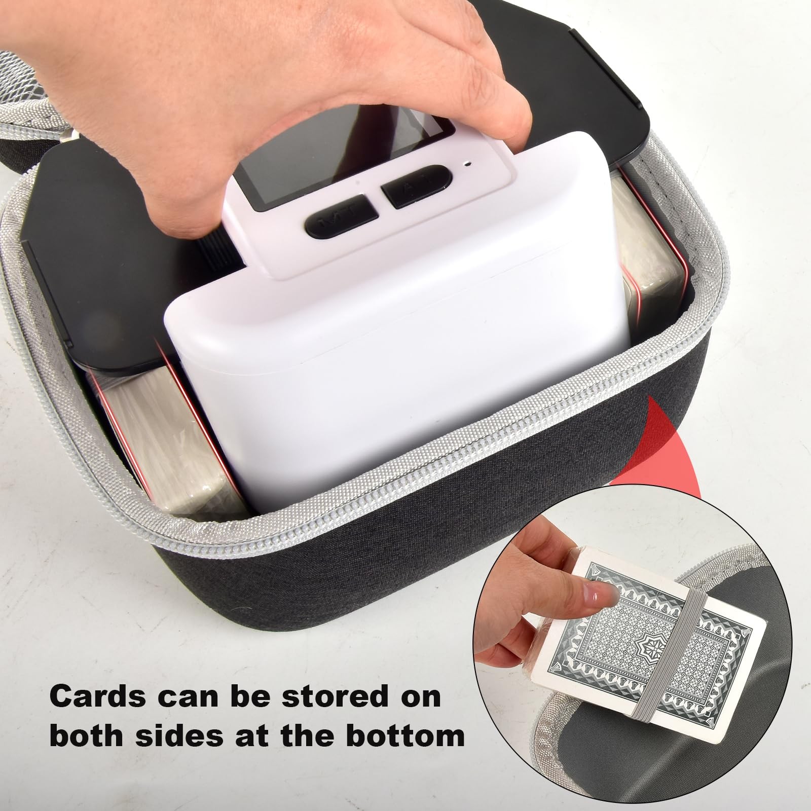 Card Shuffler Case 1-2 Deck Hard Shell Organizer for Automatic Card Shuffler ...