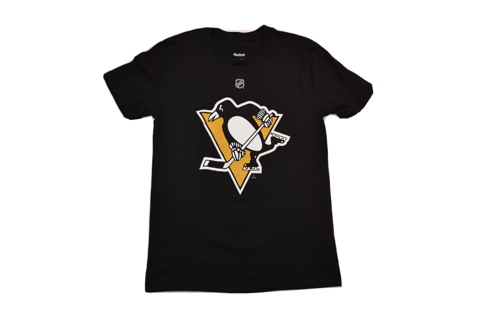 Reebok NHL Youth Boys Pittsburgh Penguins Hockey Textured Logo Shirt New M,L,XL