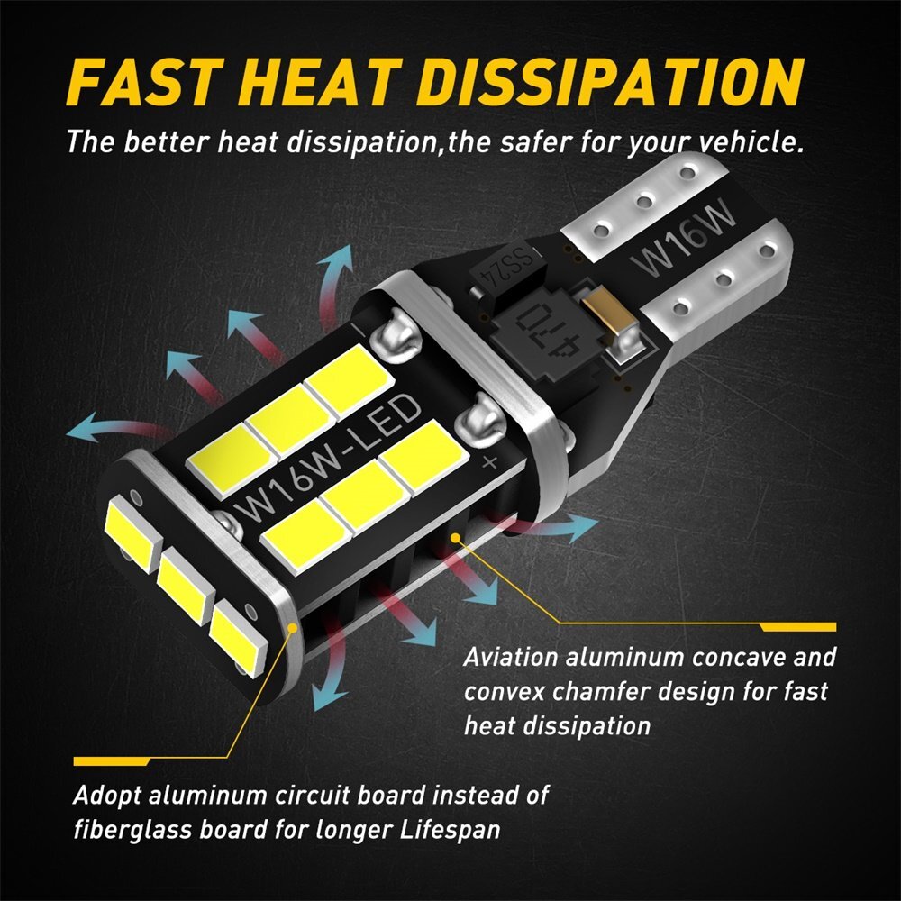 LED Backup Reverse Light Bulbs 921 912 T15 Super Bright Canbus Error Free AUXITO