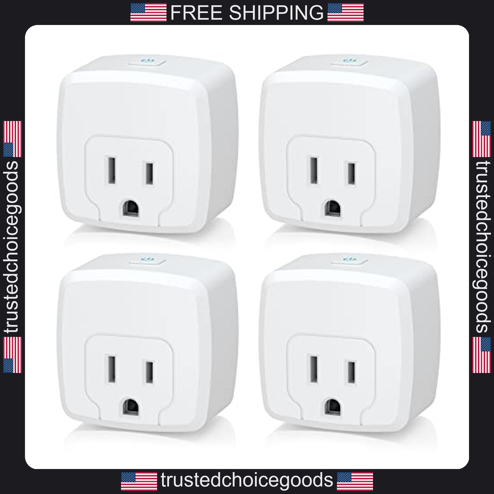 4 Pack WiFi Smart Plugs with Timer and Voice Control