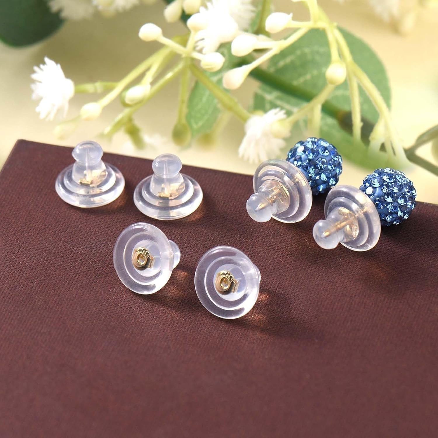 Earring Backs Replacements,18K Gold Silicone Earring Backs for Droopy Ears
