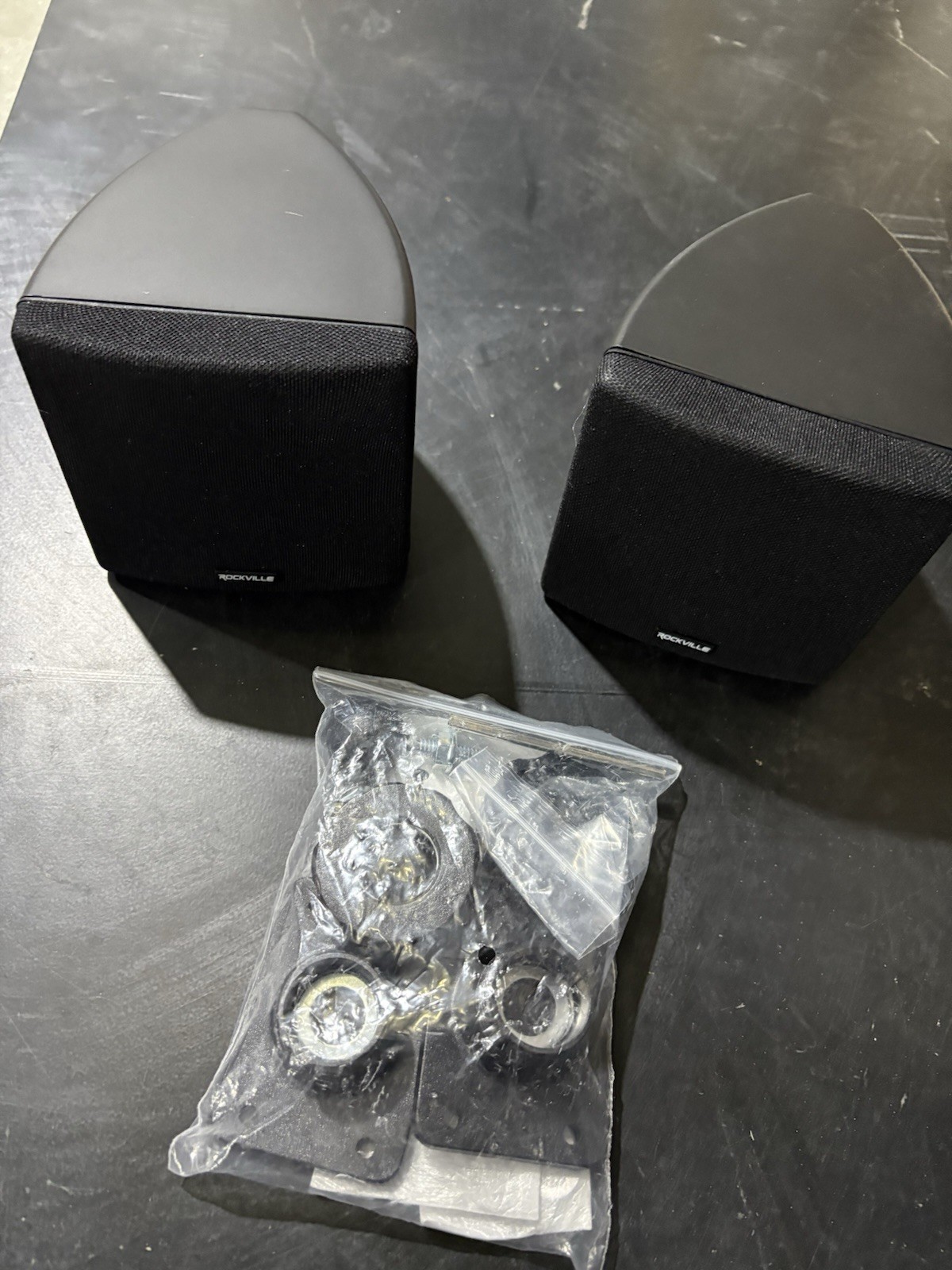Cube by Rockville Pair of 3.5" Black Commercial 70v Swivel Wall Mount Speakers