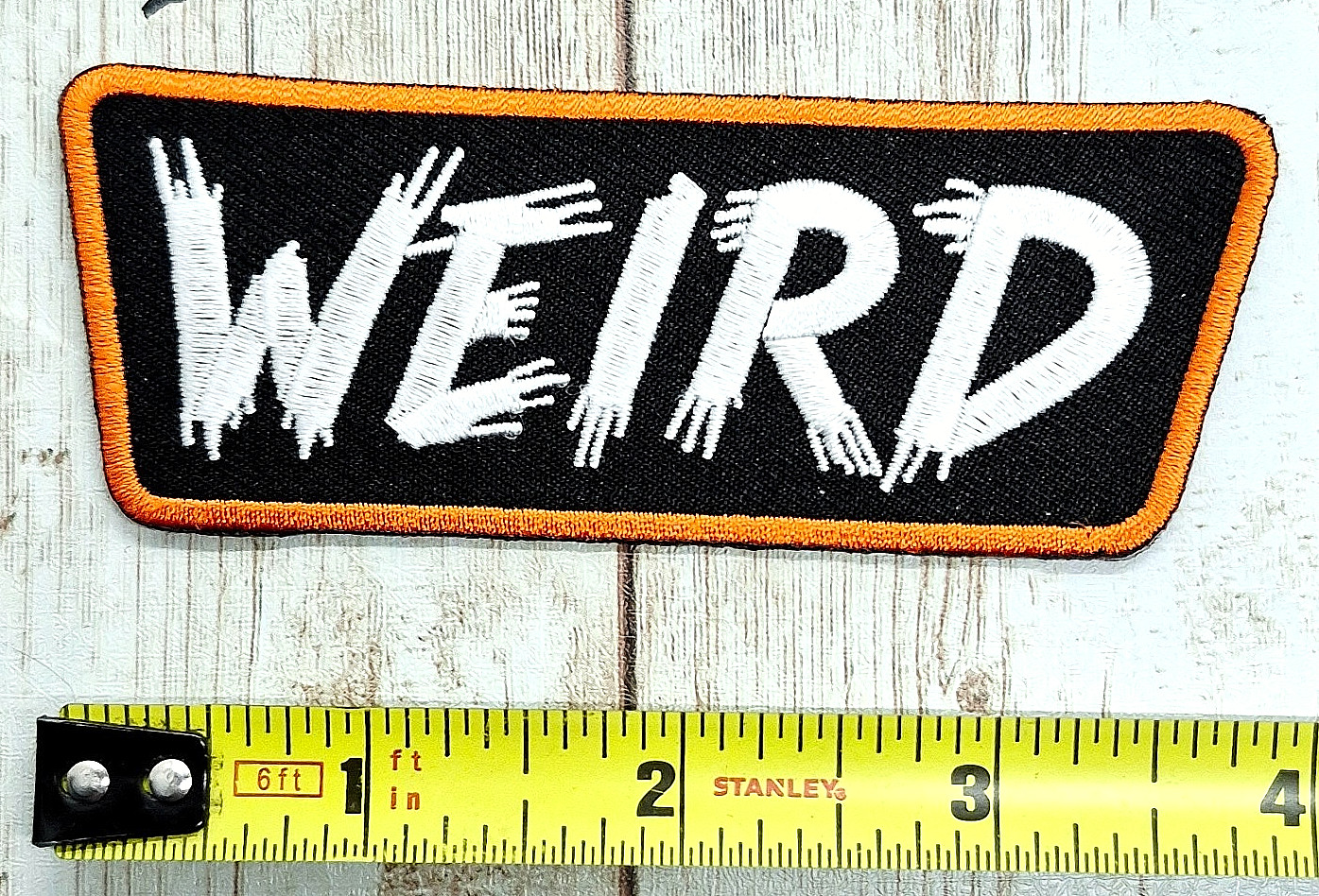 Weird - Logo Iron On Embroidered Patch 4"x 1 1/2"