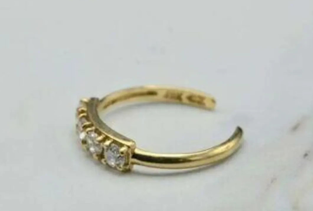 Lab Created Diamond Womens 4 Diamond Adjustable Toe Ring 925 Silver