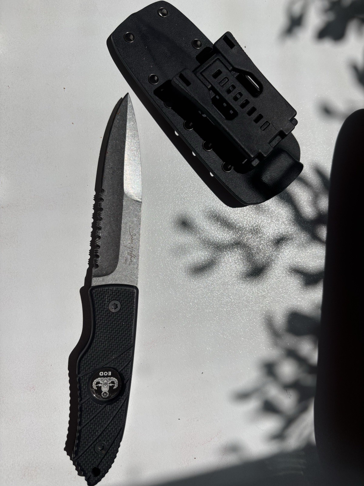 Hoffner G10 Tactical Knife Hand Spear Fixed Blade 5” 440C Stonewash - Preowned