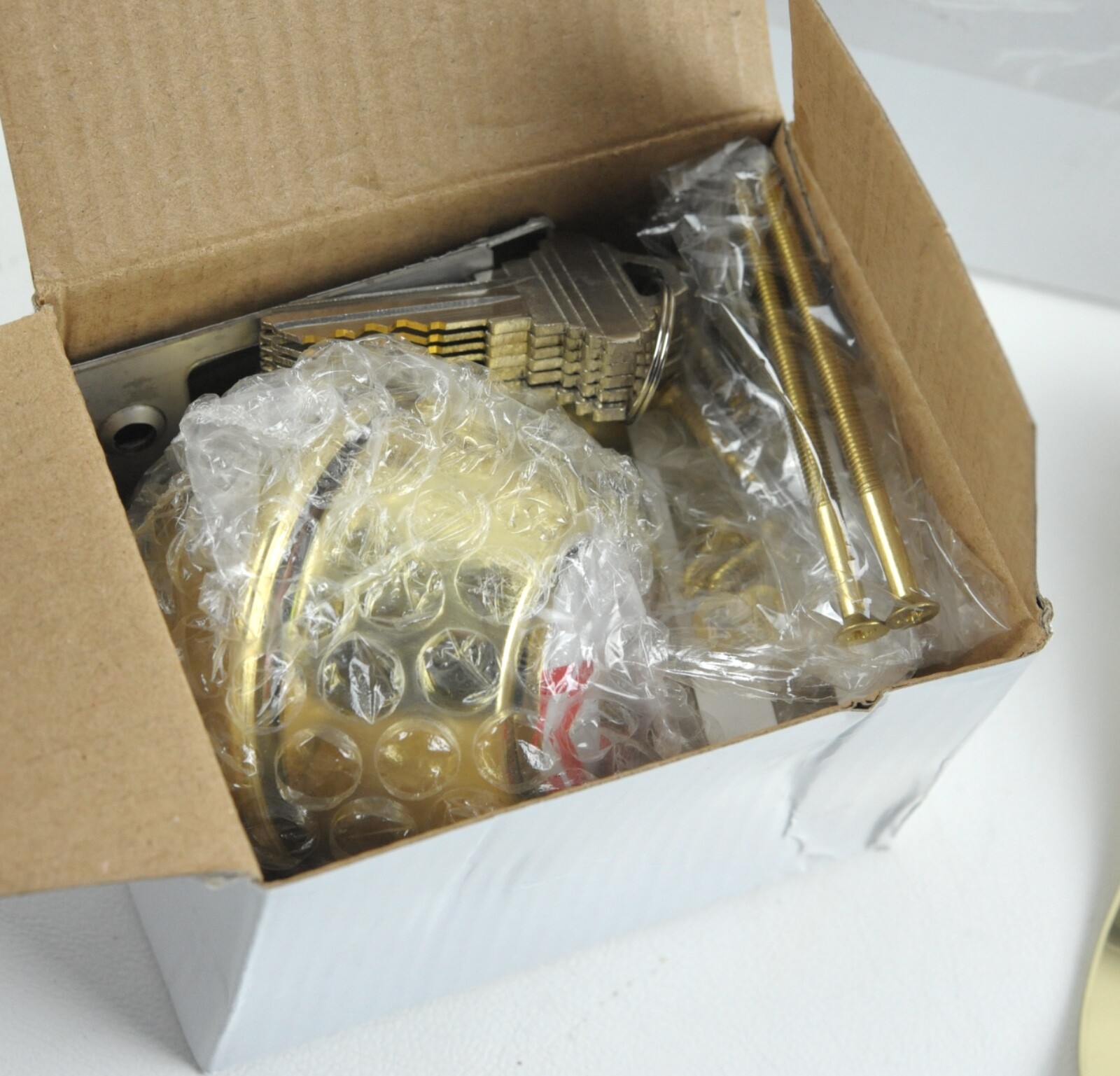 Entry Deadbolt Combo Door locks Levers Handle Polished Brass
