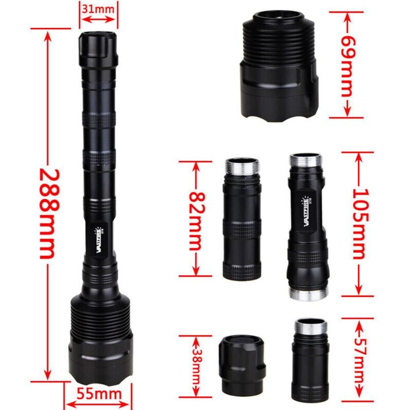 3800LM 3*LED Flashlight Torch 1-Mode Light 20mm Rail Scope Mount with TAC Switch
