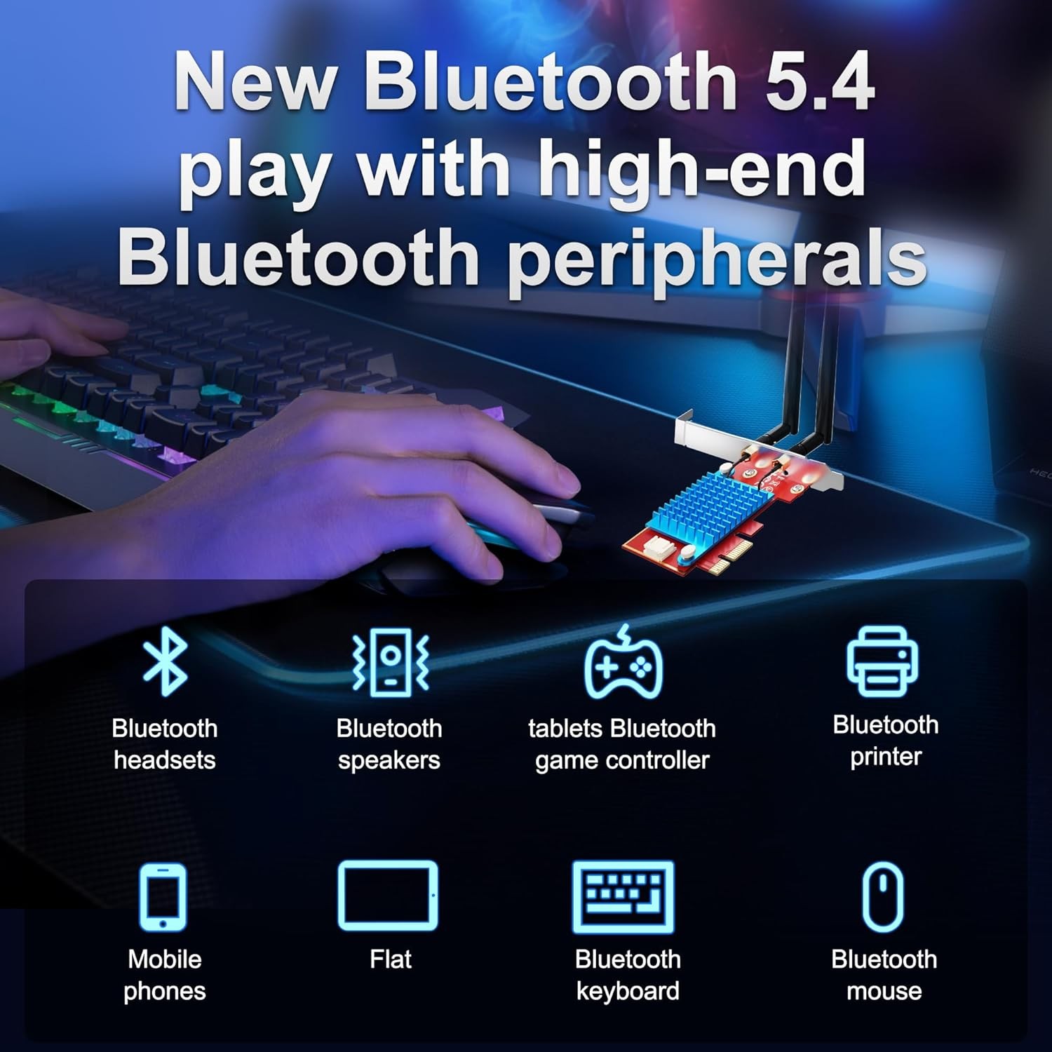 Intel PCIe Network Card WiFi-7 BE200 Desktop WiFi Bluetooth 5.4 Network Adapter