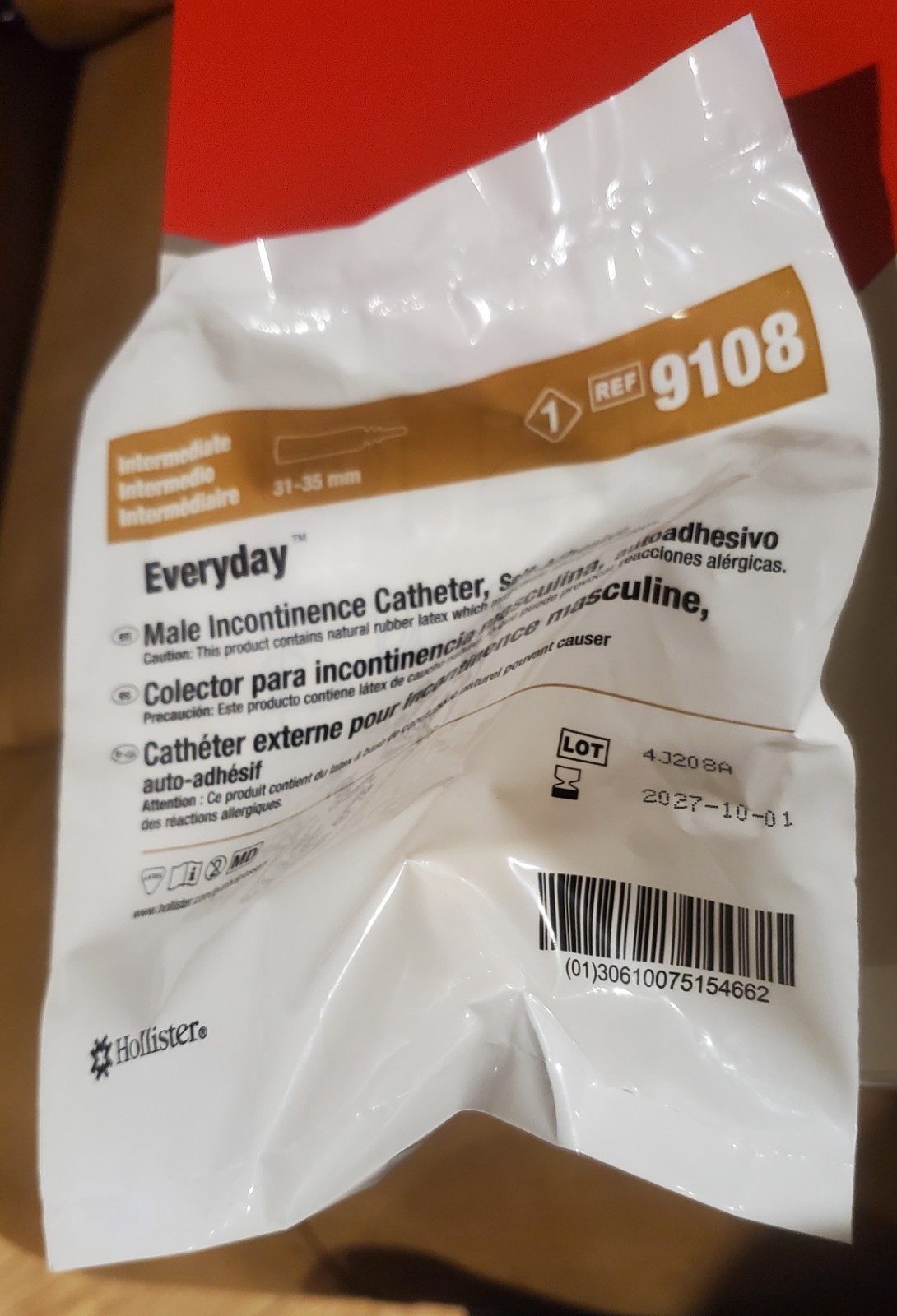 Hollister Male External Condom Catheter Latex Intermediate 31-35mm *Box of 30pcs