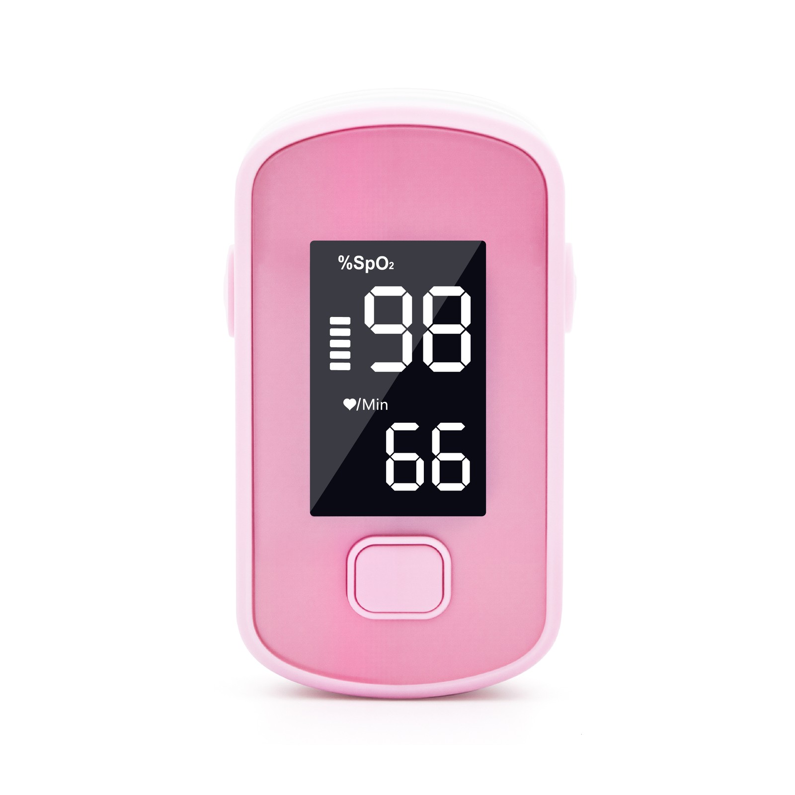 Pink Fingertip Pulse Oximeter Blood Oxygen Saturation Monitor for Kids Adults