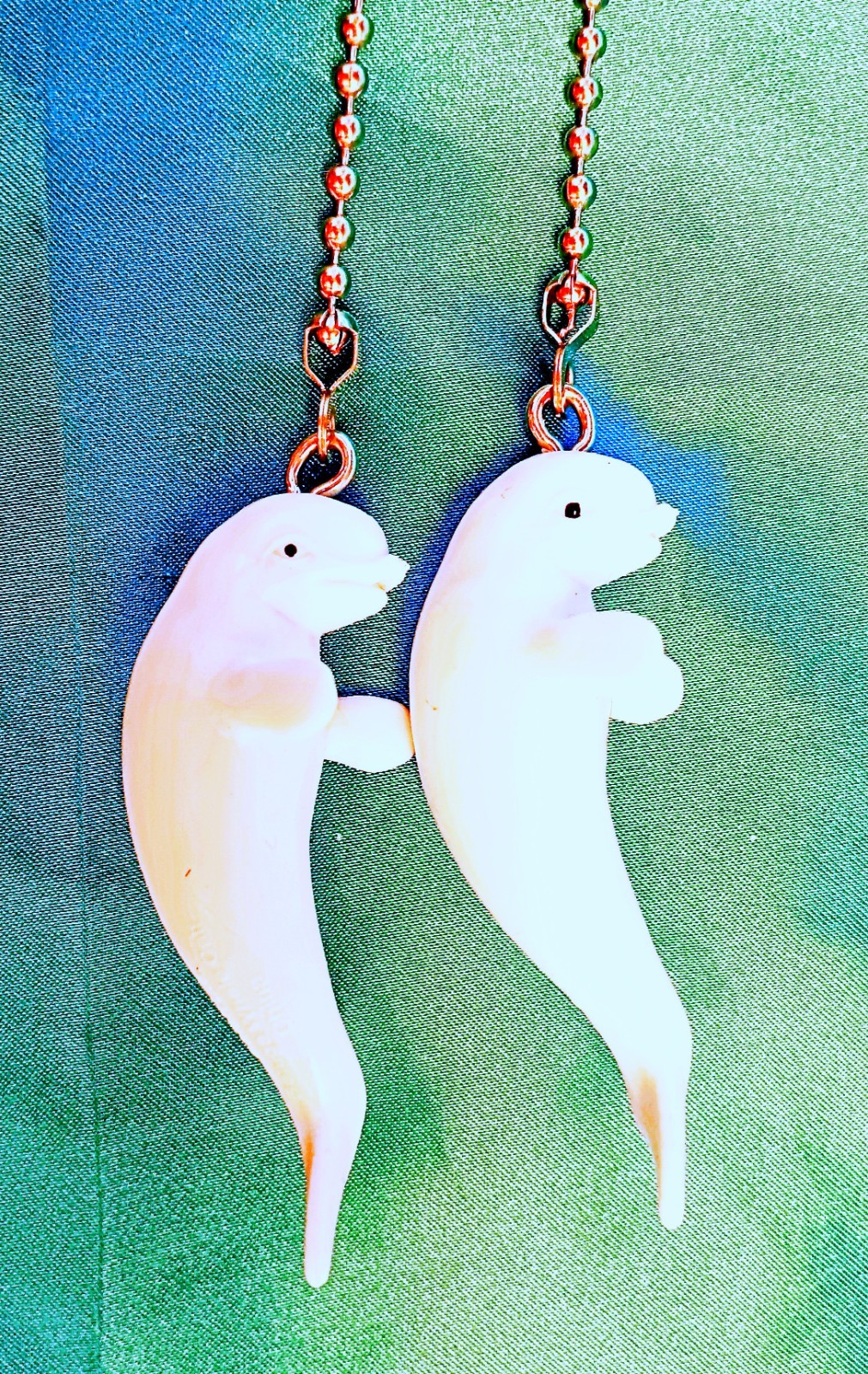 Set of Two ~ Baby Beluga White Whale ~ Ceiling Fan Pulls