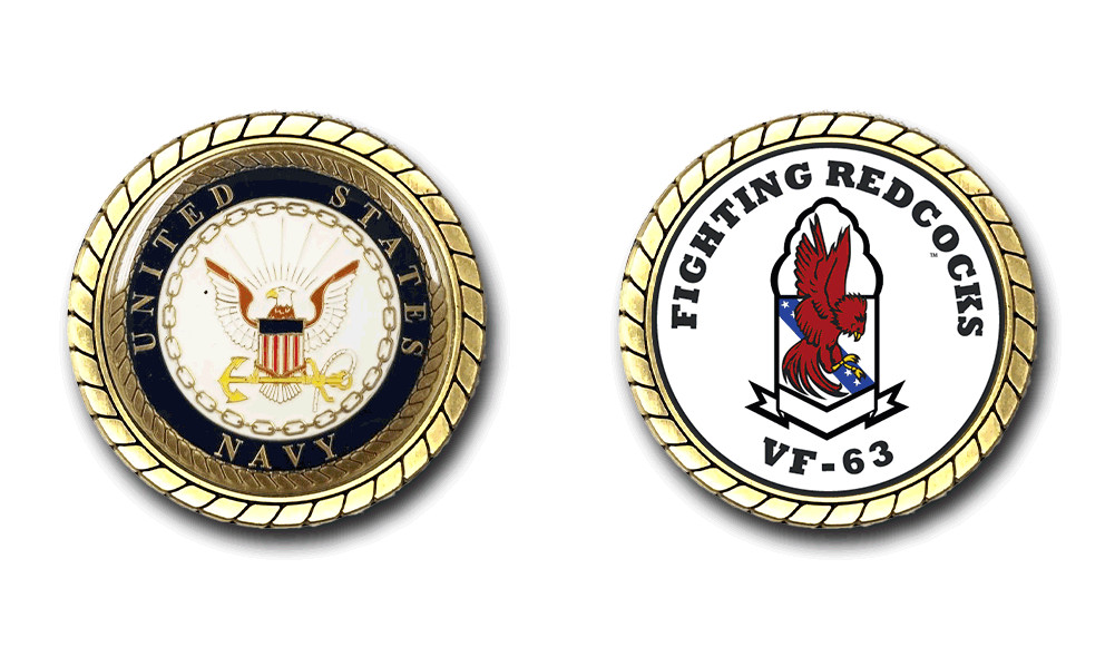 VF-63 Fighting Redcocks US Navy Squadron Challenge Coin Officially Licensed
