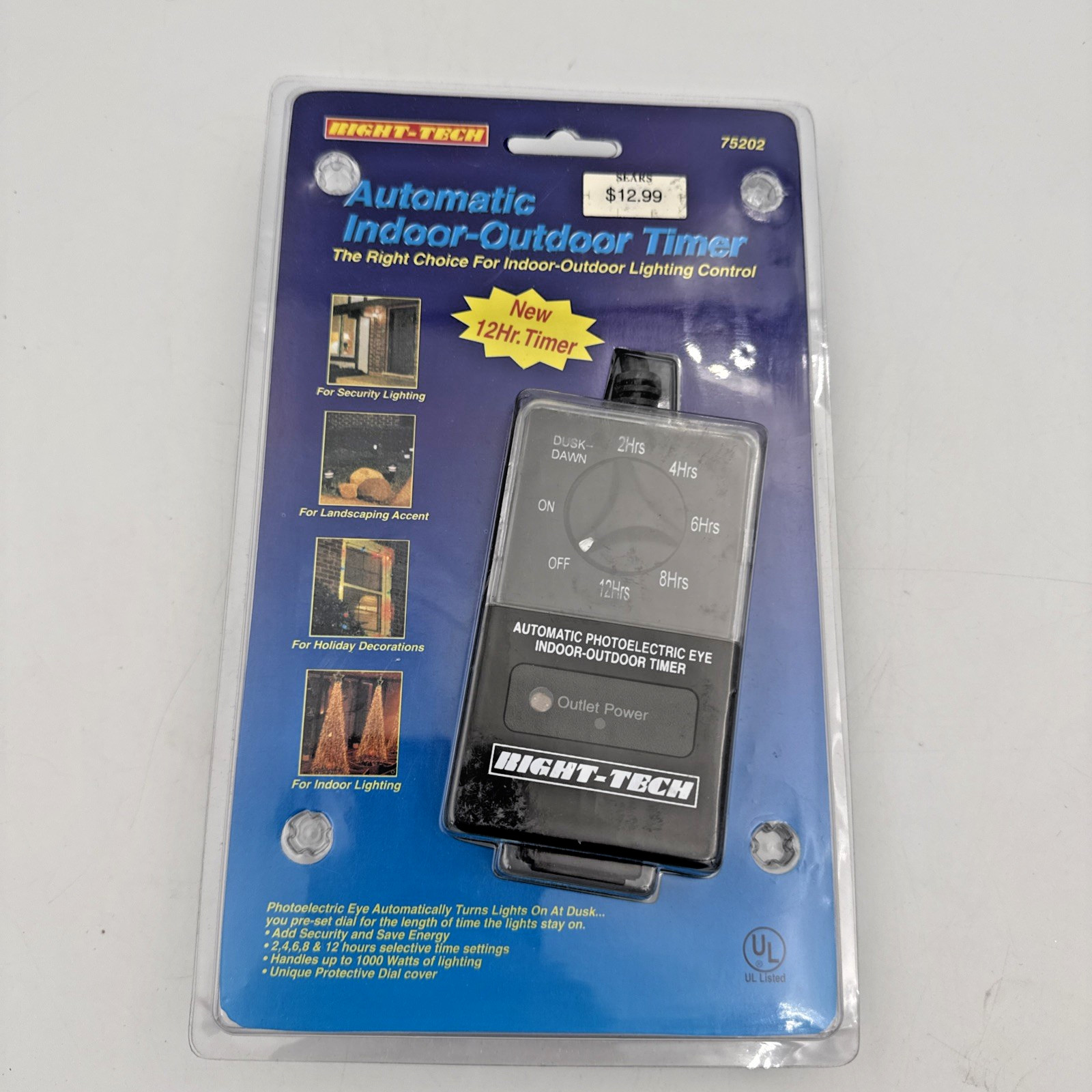 Right-Tech Automatic Photoelectric Eye IndoorOutdoor Light Timer (Item 75202)NIB