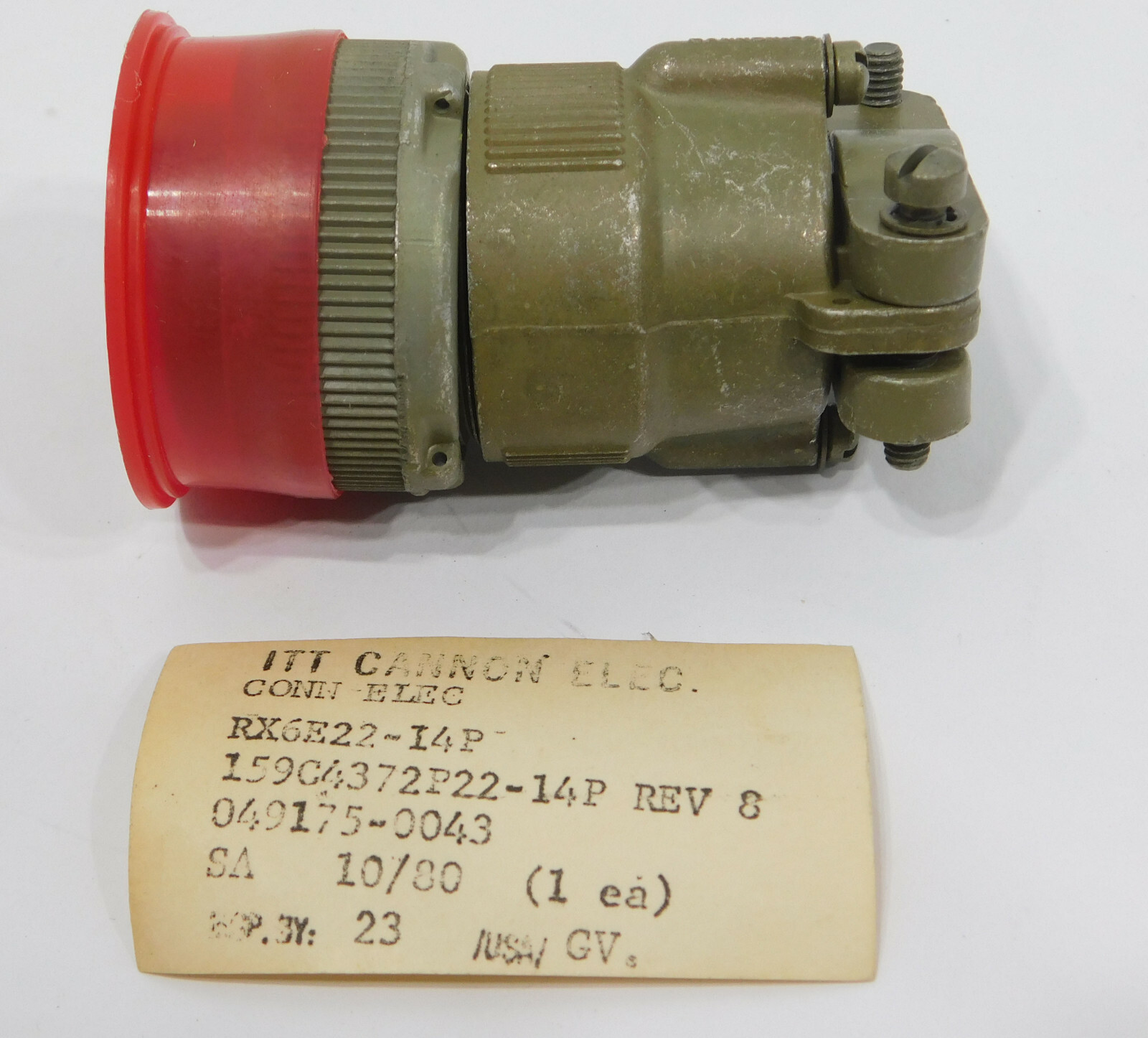 ITT Cannon Military / Mil Spec Connector RX6E22-14P No Pins Opened Factory Packa