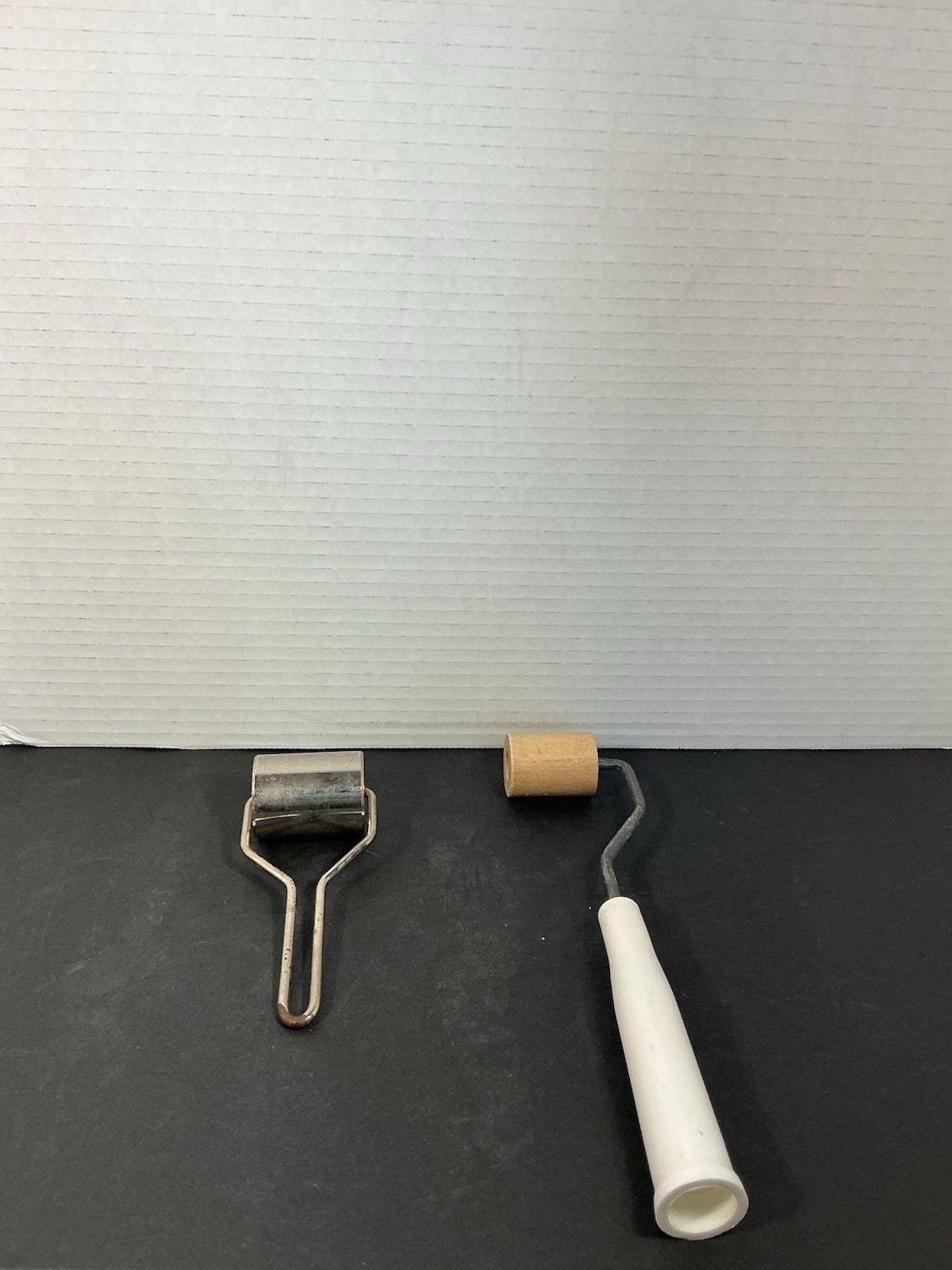 Leatherworking Seam Roller Brayer Set Metal & Wood Craft Tools
