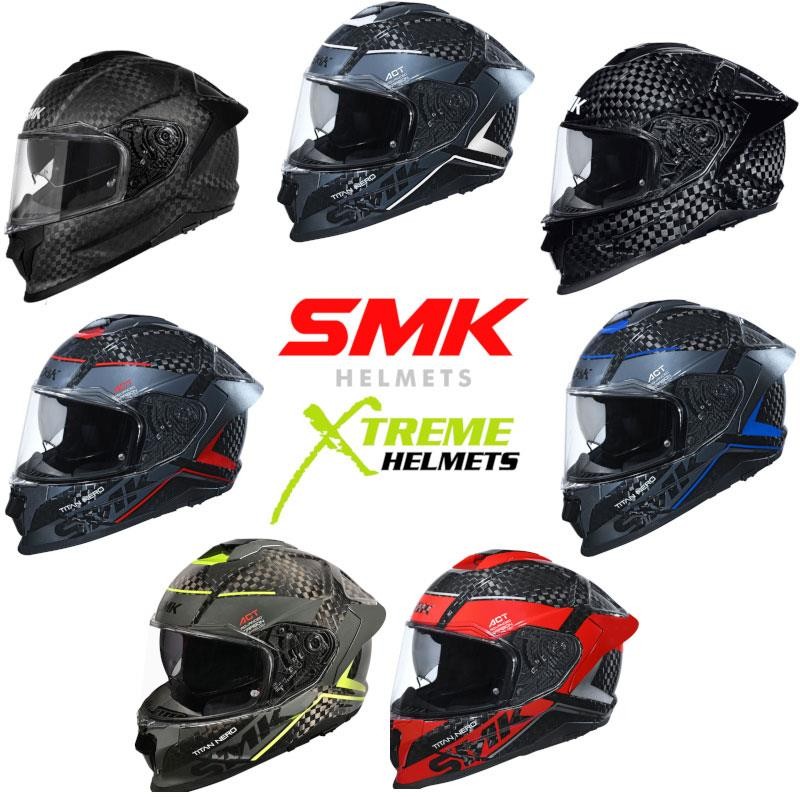 SMK Titan Carbon Helmet Full Face Racing Inner Shield Pinlock DOT ECE XS-2XL