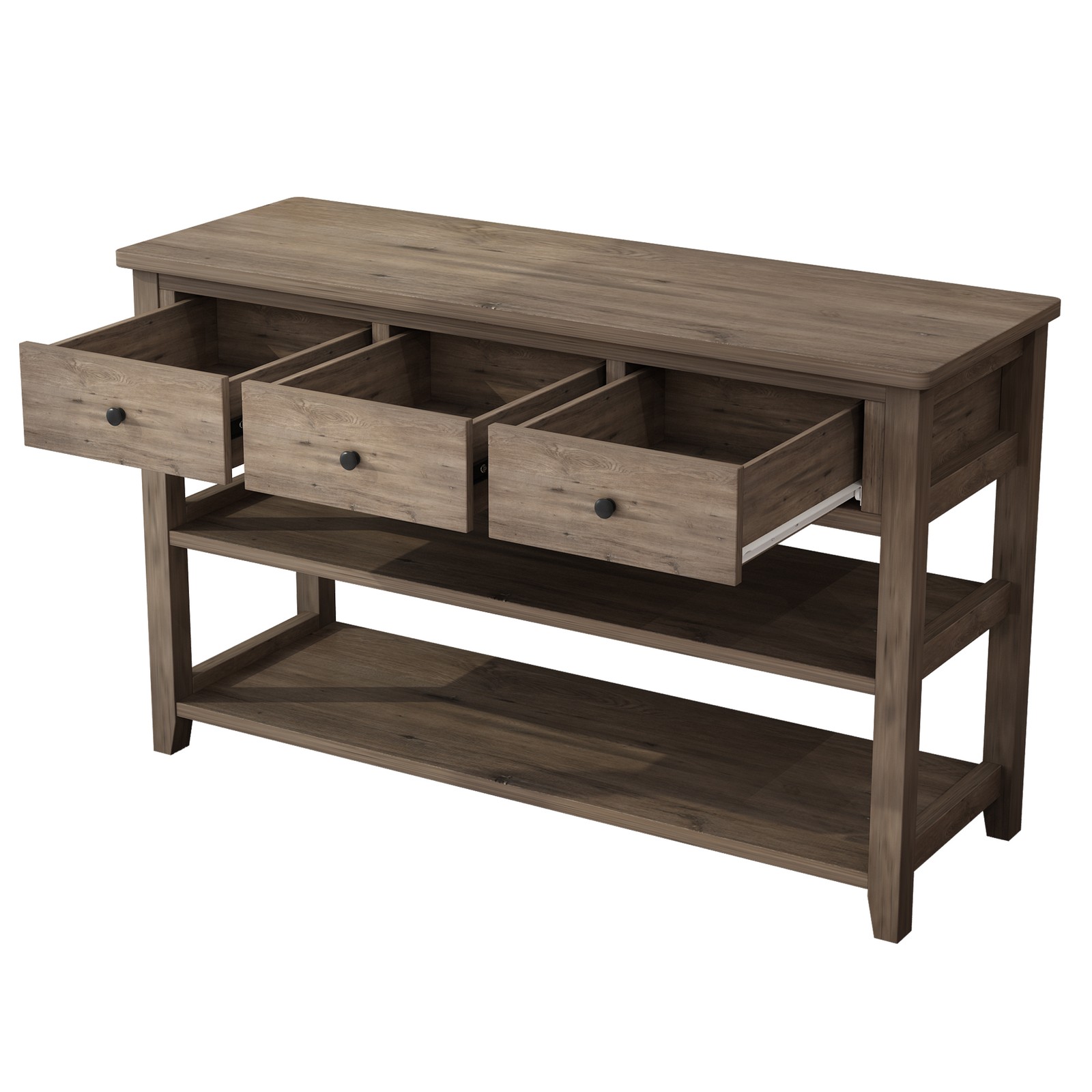 Console Table with Wood Frame and Legs, Sofa Table Entryway Table with 3 Drawers