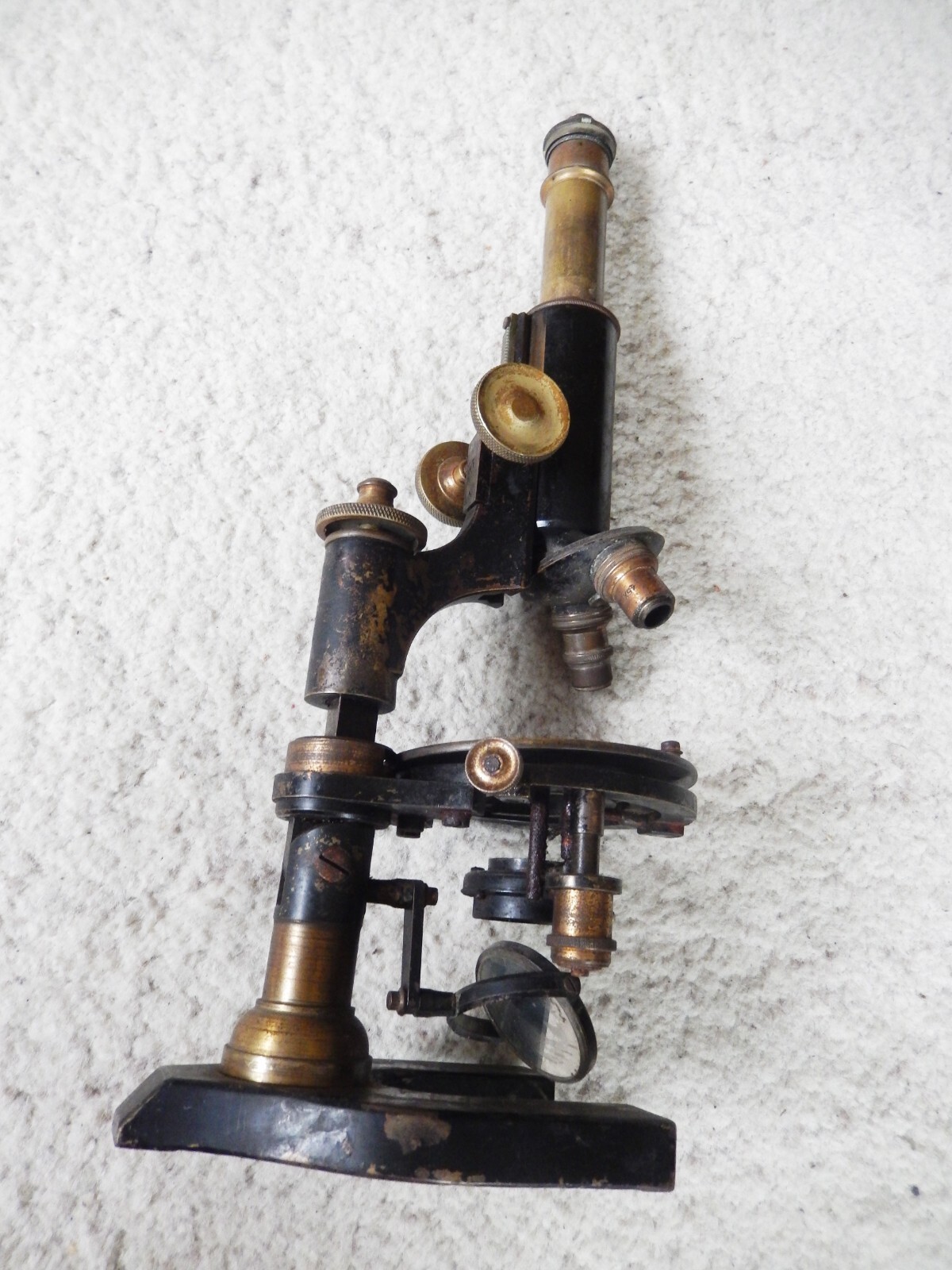 Vintage Antique Brass Microscope Germany