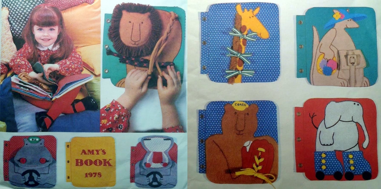 UC Vogue 1959 Sew Pattern Kid's It's a Zoo Quiet Teaching Motor Skills Soft Book