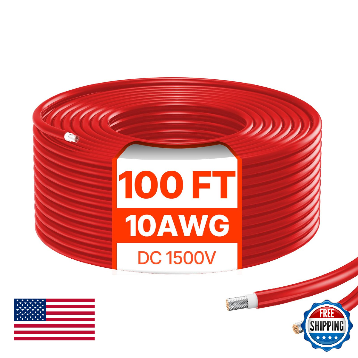 Vevor 100Ft Solar Panel Wire 10Awg Tinned Copper Pv Cable 6Mm Ip67 Waterproof