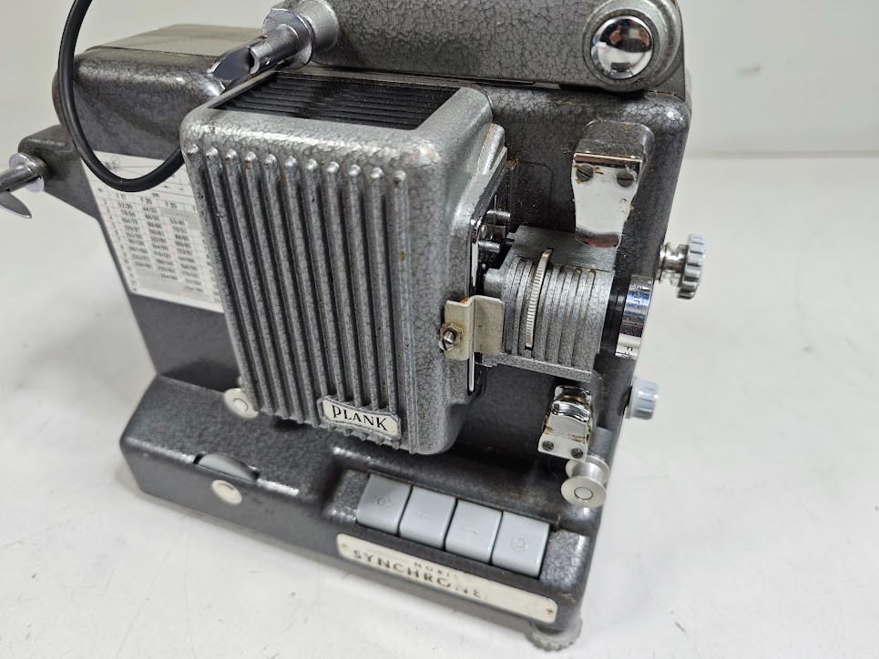 Vintage Plank Synchro 8mm Film Projector - Untested, Has Scratches and Marks