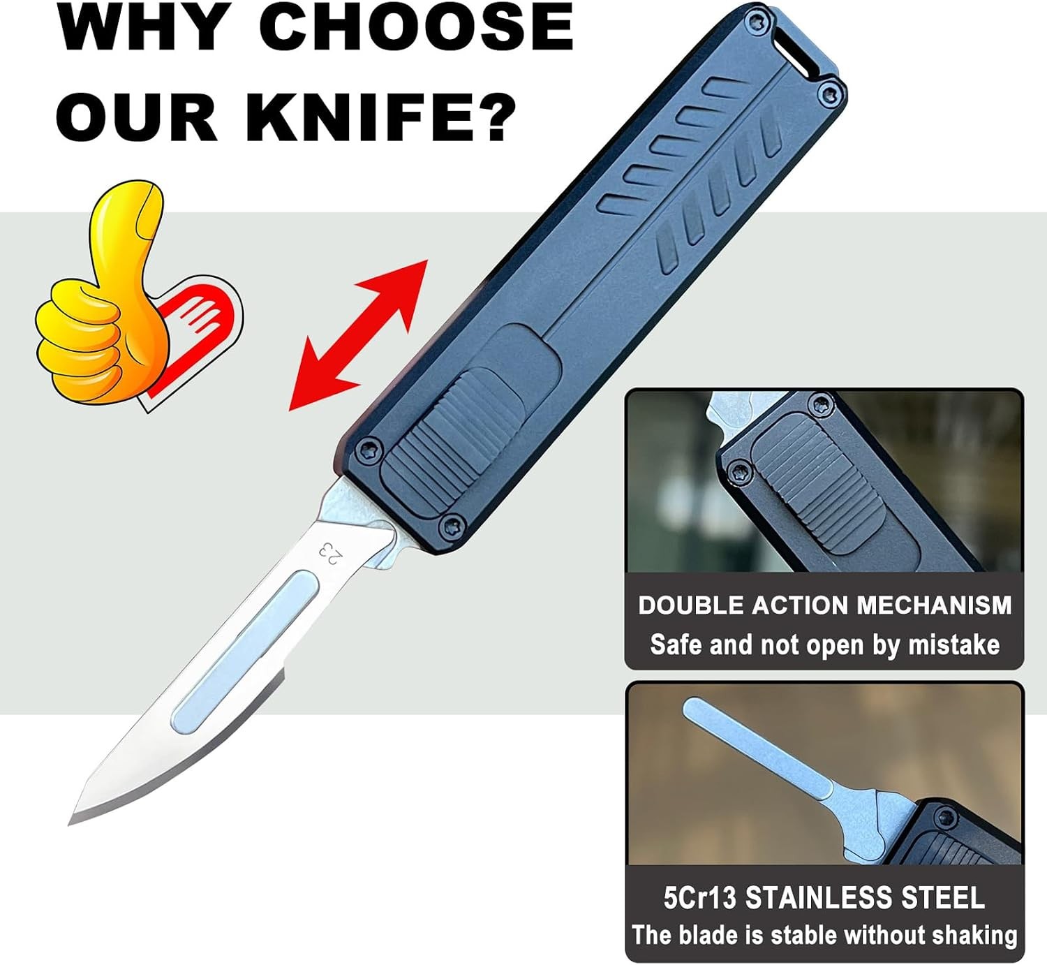 Mini Retractable Utility Knife | Safety Black Automatic Box Cutter, Scalpel
