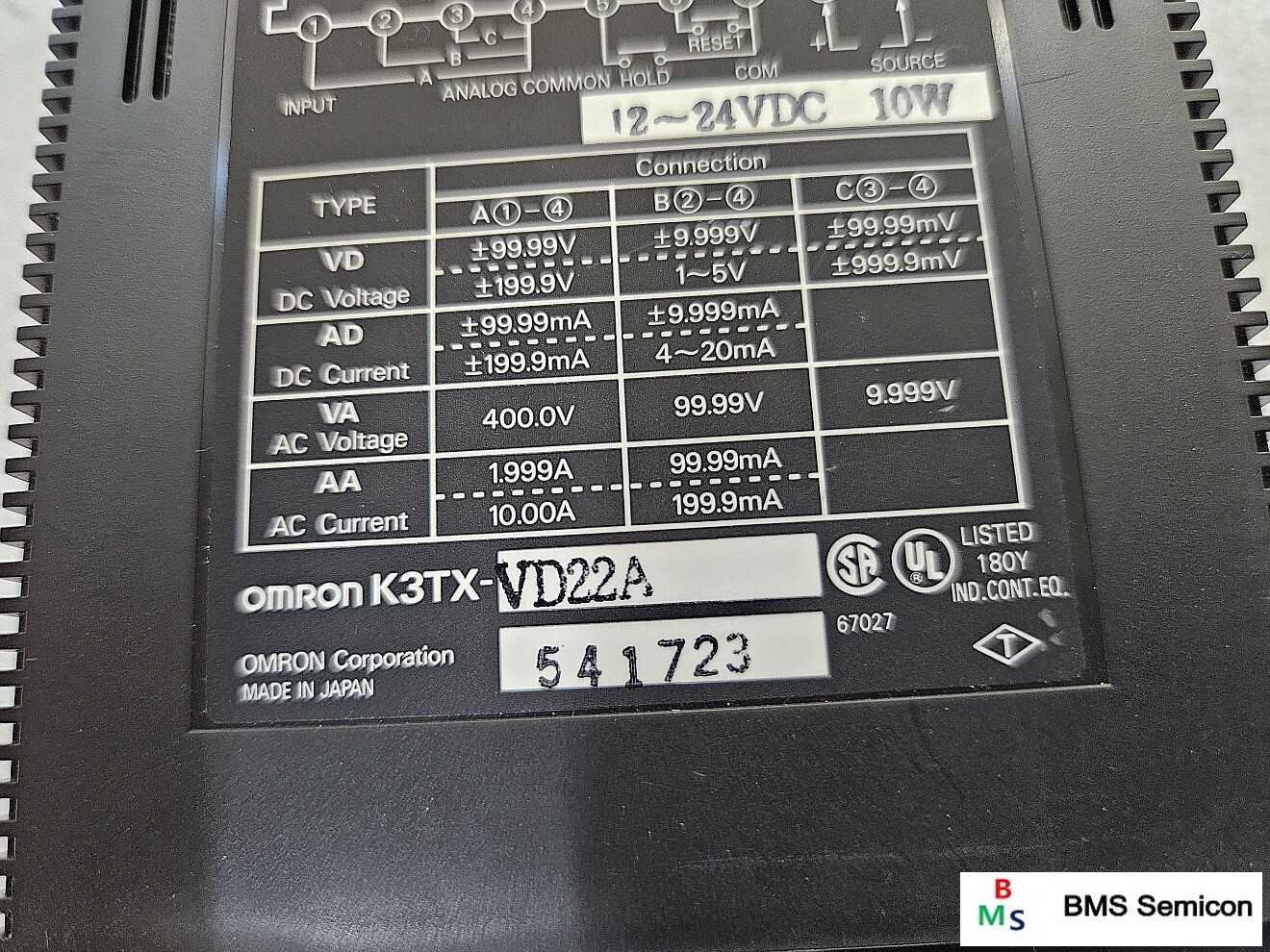 OMRON K3TX-VD22A Meter Panel Mount (24VDC)