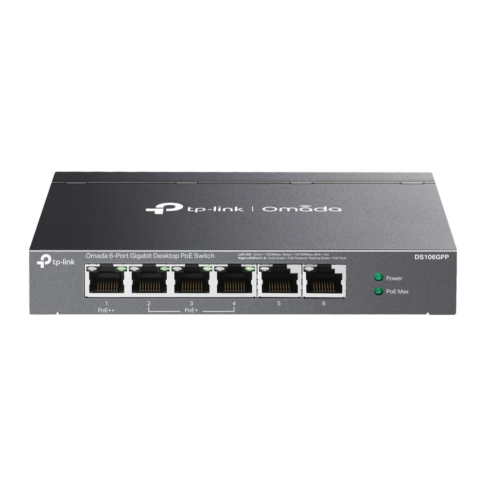 TP-Link DS106GPP | Omada 6-Port Gigabit PoE++ Unmanaged Desktop Switch