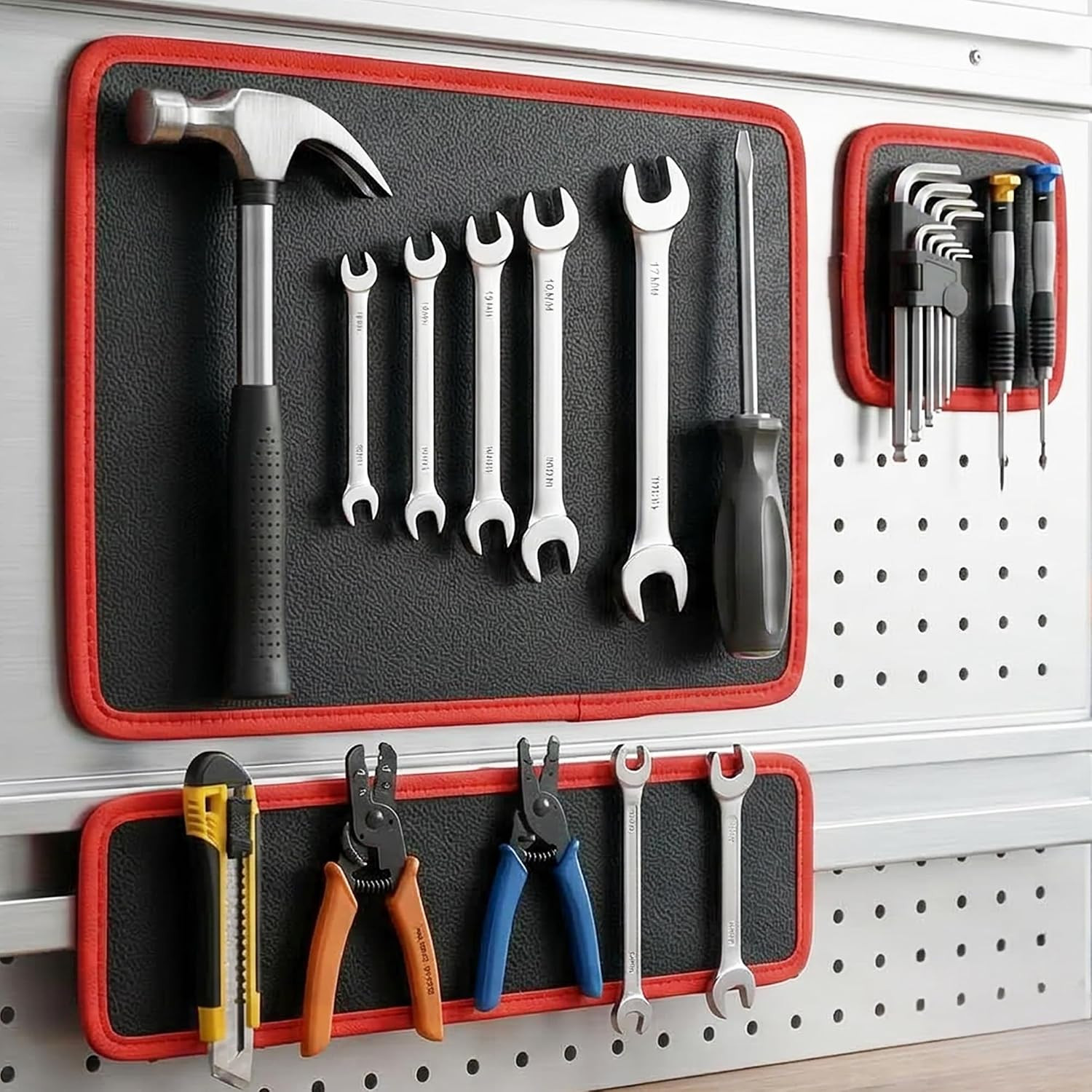 3PCS Magnetic Tool Mat for Tools PVC, Flexible 50 LBS, Icon Magnets Tool Mat and