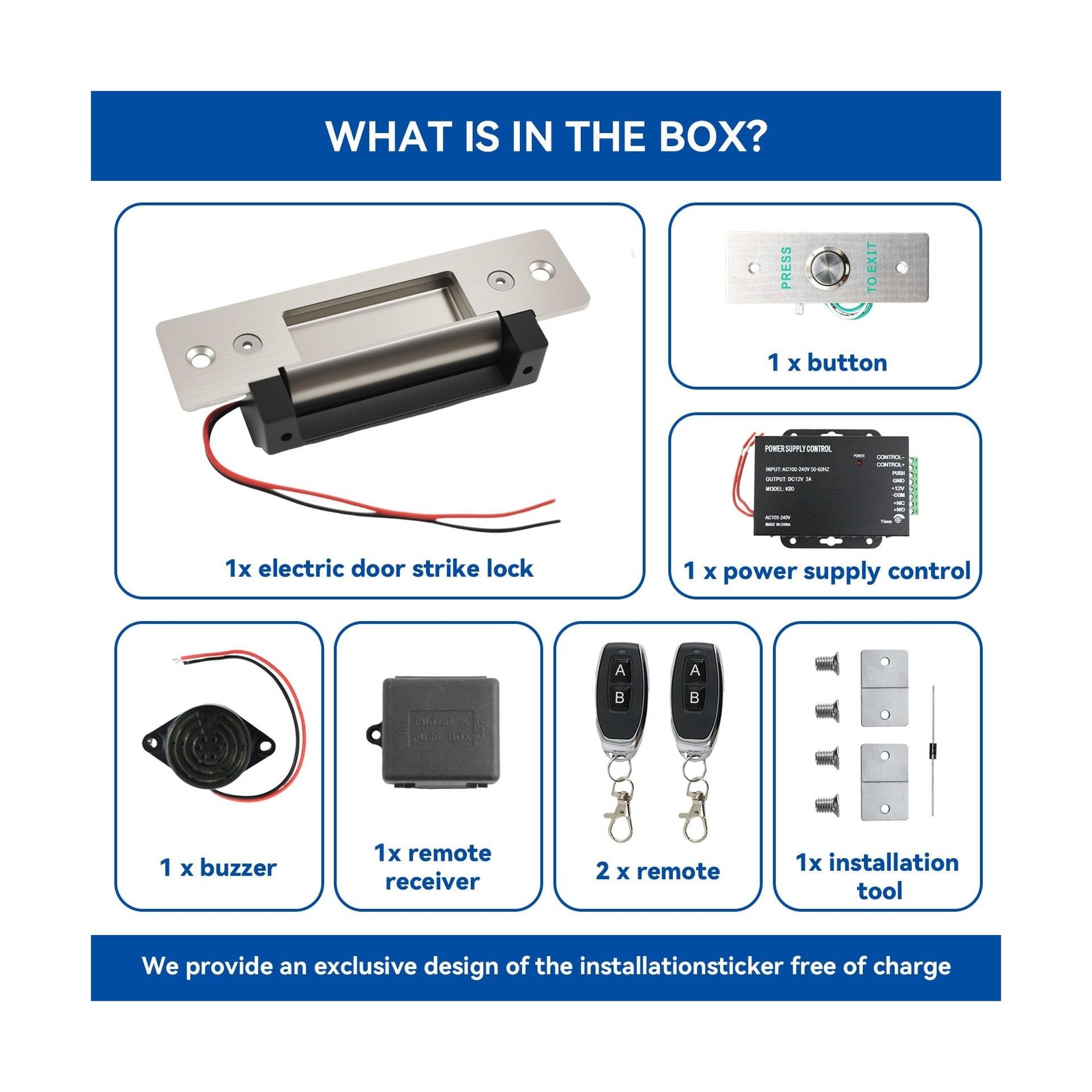 Upgraded Access Control Electric Strike Door Lock Kit, Fail-Secure/Fail-Safe ...