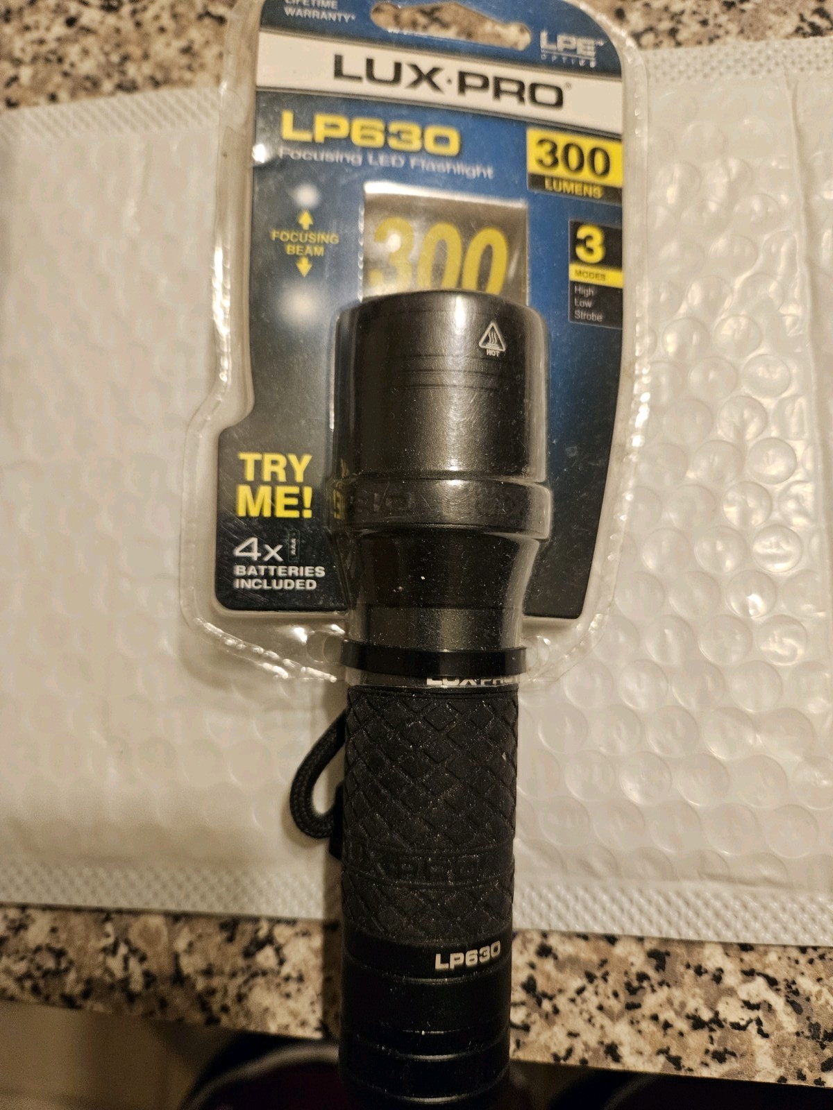 LUX·PRO LP630 300 Lumen Focusing LED Flashlight Black  Batteries  Not Included