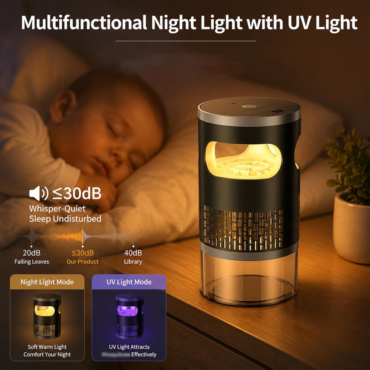 Electric Mosquito Insect Fly Bug Zapper Killer LED Light Trap Lamp Rechargeable