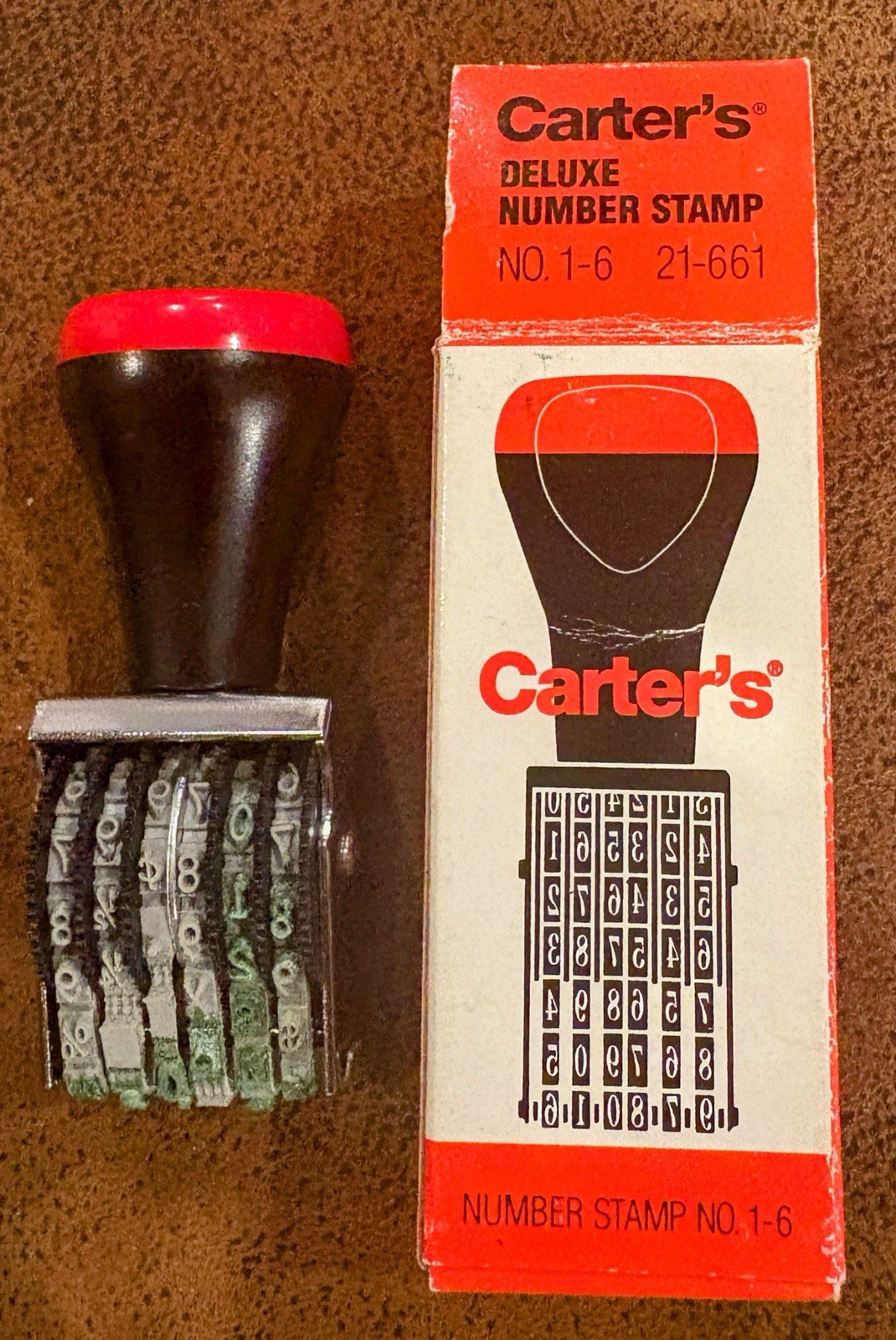 Vintage Carter's Deluxe No 1-6 Stamp  Numbers  Metal